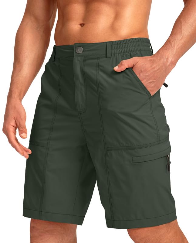 Viodia Men's Hiking Cargo Shorts - 6 Pockets Quick Dry Lightweight Stretch Outdoor Shorts for Hiking, Fishing, Golf & Casual Wear