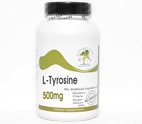 L-Tyrosine 500mg - 200 Capsules | Pure Amino Acid Supplement | No Additives, Non-GMO | Supports Focus, Stress Relief & Cognitive Function | Ideal for Work, Study & Mental Performance