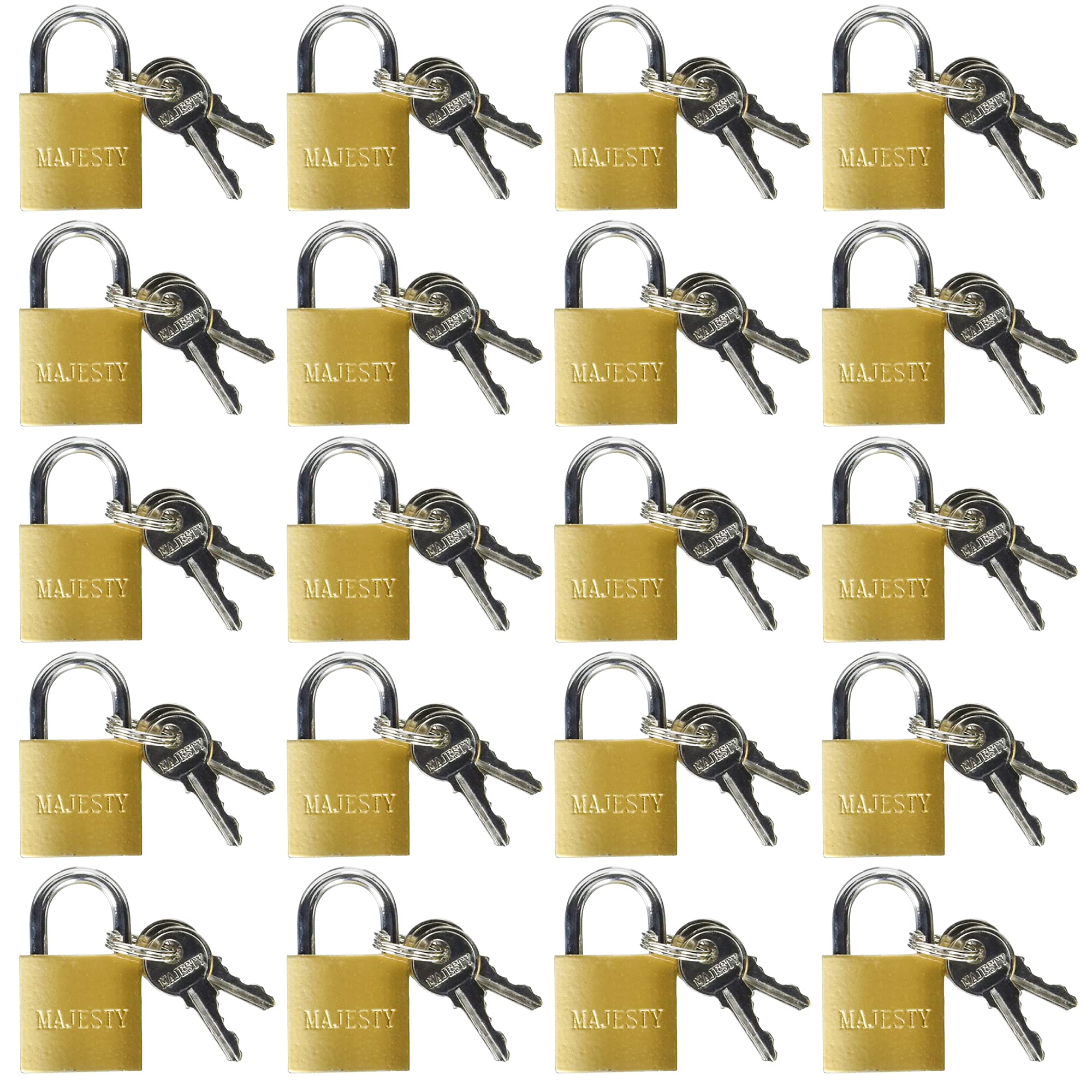 20-Piece 25mm Solid Brass Mini Padlock Set with 2 Keys - Secure Lockers, Luggage, Toolboxes & Storage Units | Durable Anti-Theft Protection for Travel, Gym & Home Use
