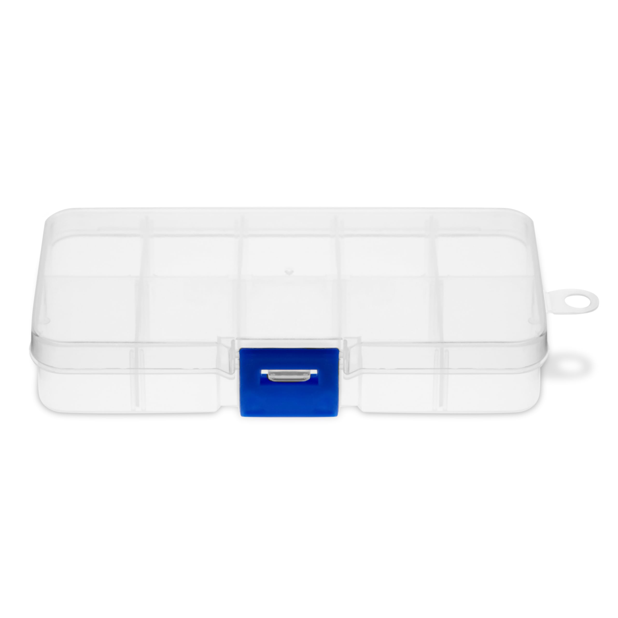 12 Pack Mini Clear Plastic Storage Containers with 10 Grid Dividers - Small Organizer Box for Beads, Buttons, DIY Jewelry Making, Fishing Tackle (2.5 x 5 Inches) - Perfect for Craft Supplies, Office Accessories & Travel Essentials