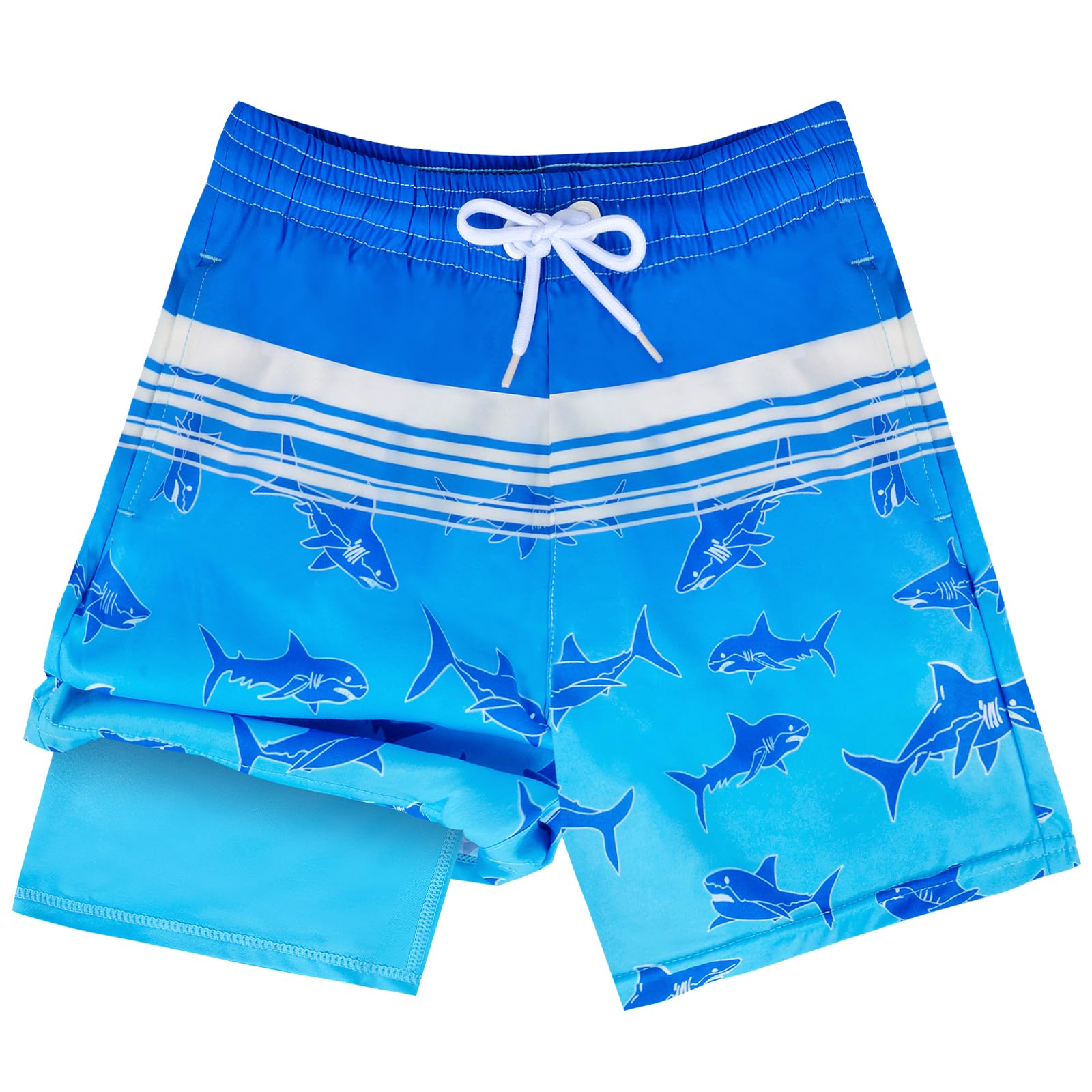 **Boys Swim Trunks with Compression Liner - Quick Dry Bathing Suits for Youth & Teens (Ages 7-16) - Perfect for Swimming, Beach, and Pool Activities**