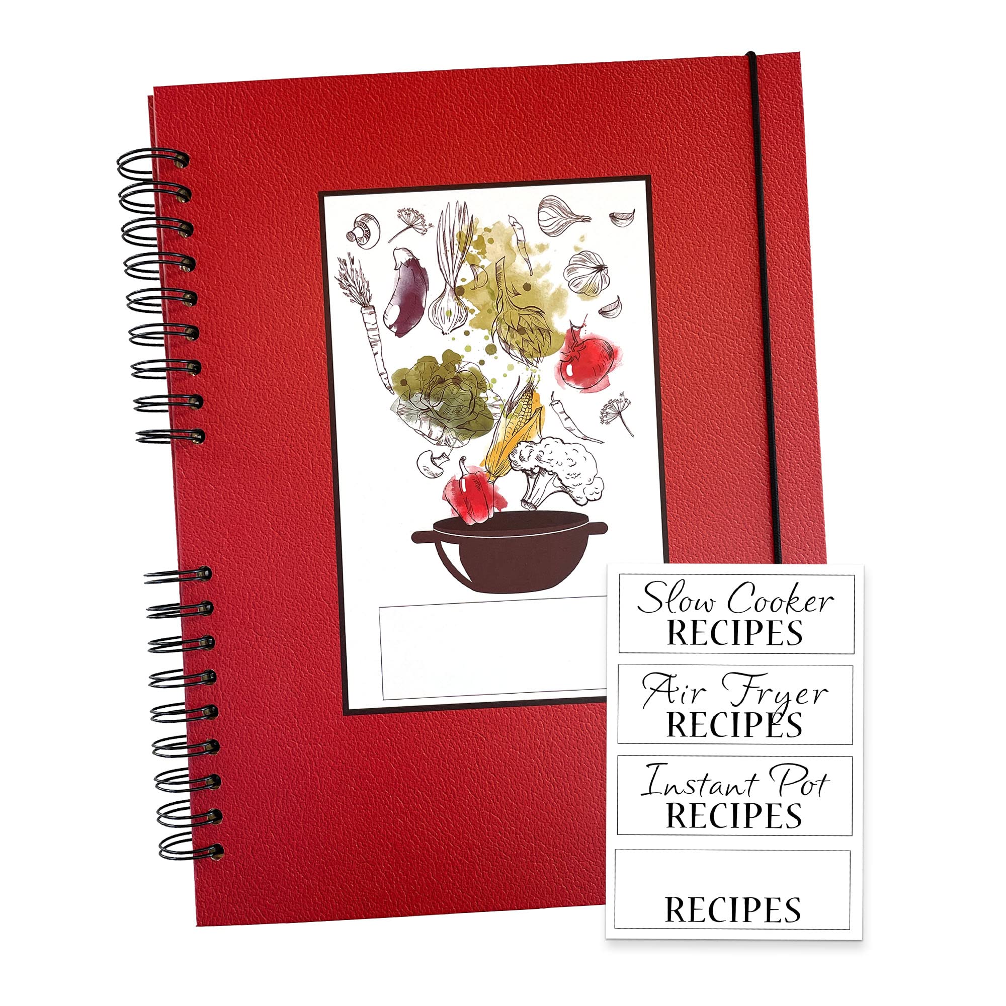 Customizable Spiral-Bound Recipe Organizer with Pockets - Perfect for Crockpot, Pressure Cooker, Slow Cooker & Air Fryer Recipes | Ideal for Kitchen Organization & Meal Planning by Meadowsweet Kitchens