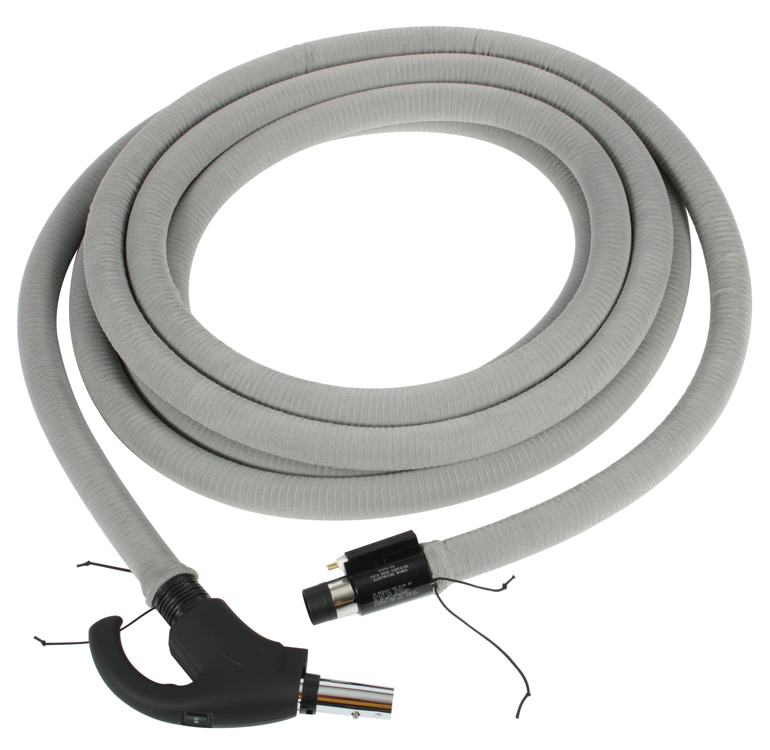 Cen-Tec Systems 90177 35ft Central Vacuum Hose with Electric Direct Connect, Hose Sock & Locking Stub Tube - Ideal for Whole House Cleaning, Workshop Dust Collection & Car Detailing