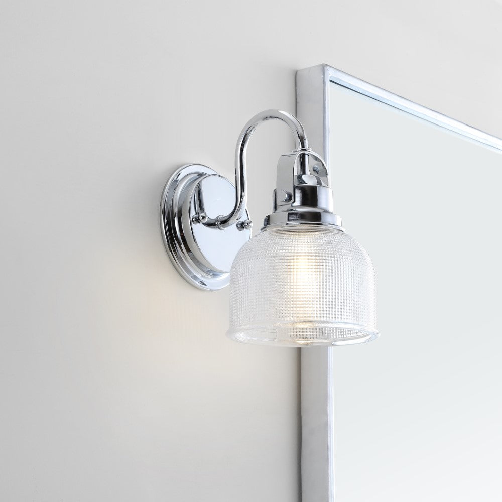 Virginia Metal/Glass LED Vanity Light - Modern Bathroom Lighting Fixture for Makeup Mirror & Dressing Area - Perfect for Bedroom, Bathroom, and Powder Room Decor