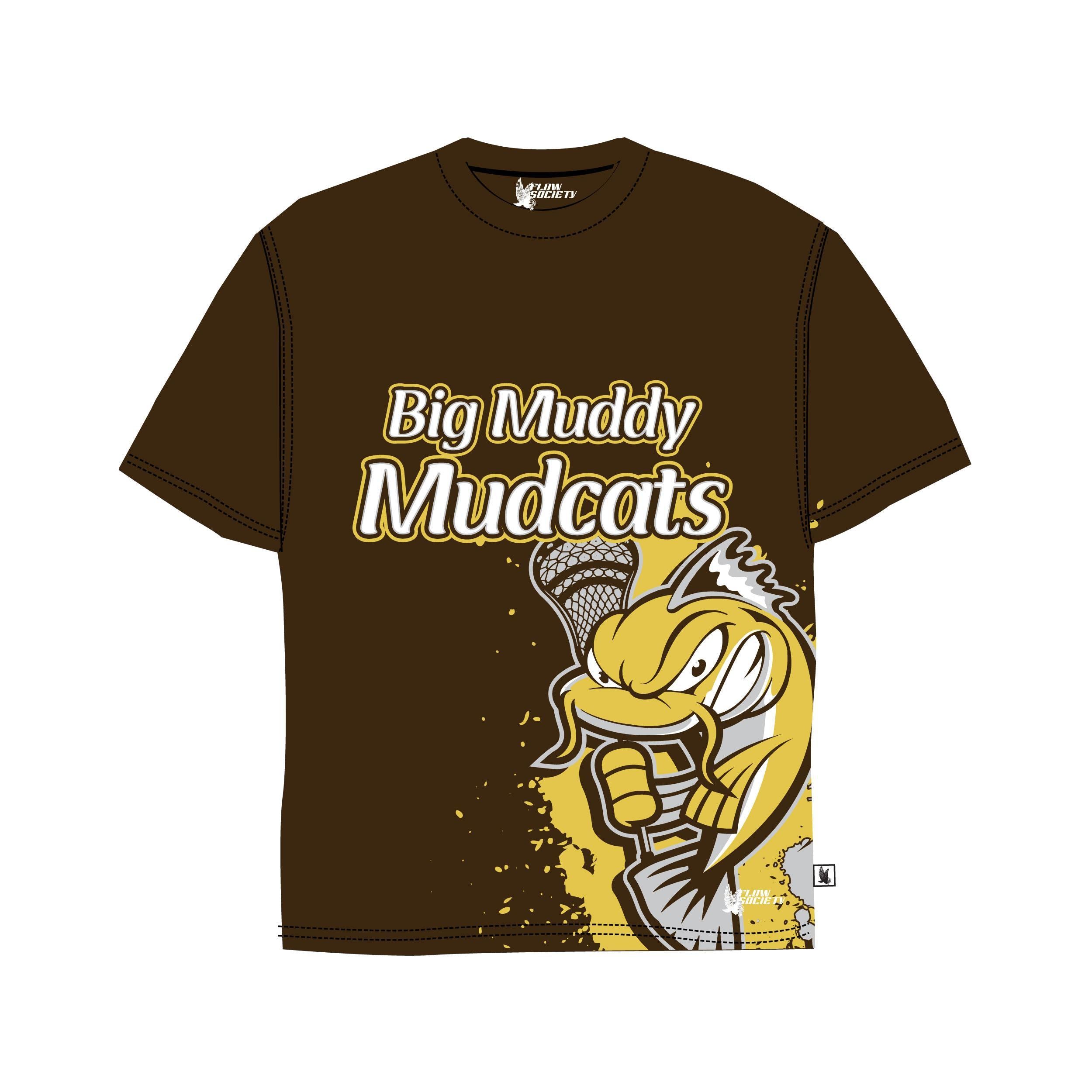 Youth & Adult Big Muddy Mudcats Brown T-Shirt - Comfortable Cotton Tee for Outdoor Adventures, Fishing, and Casual Wear