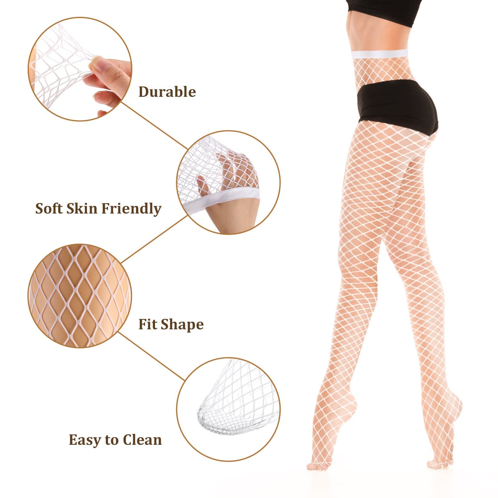 Sexy White Fishnet Stockings for Women - High Waist Sheer Pantyhose & Christmas Lingerie Tights - Perfect for Halloween, Cosplay, and Party Outfits