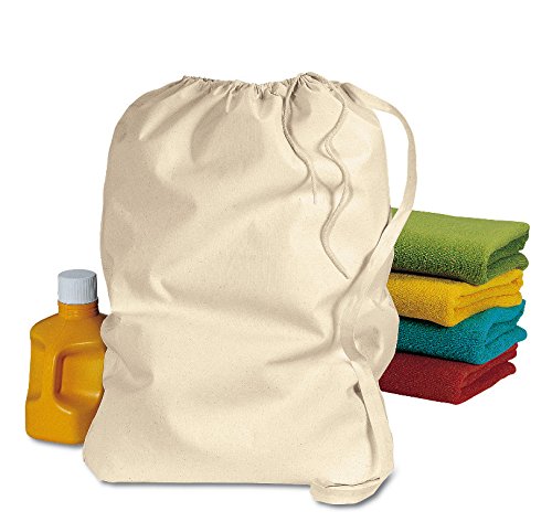 Extra Large Cotton Laundry Bags for Travel & Storage - 3 Pack Durable Wash Bags with Drawstring - Perfect for College Dorm, Gym, Camping & Organizing Clothes