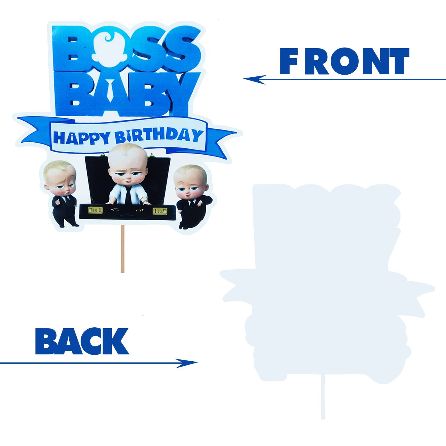 Boss Baby Birthday Cake Topper - Premium 1-Piece Cake Decoration for Baby Boss Theme Parties | Perfect for Birthday Cakes, Cupcakes & Dessert Tables | Baby Shower & First Birthday Party Decor