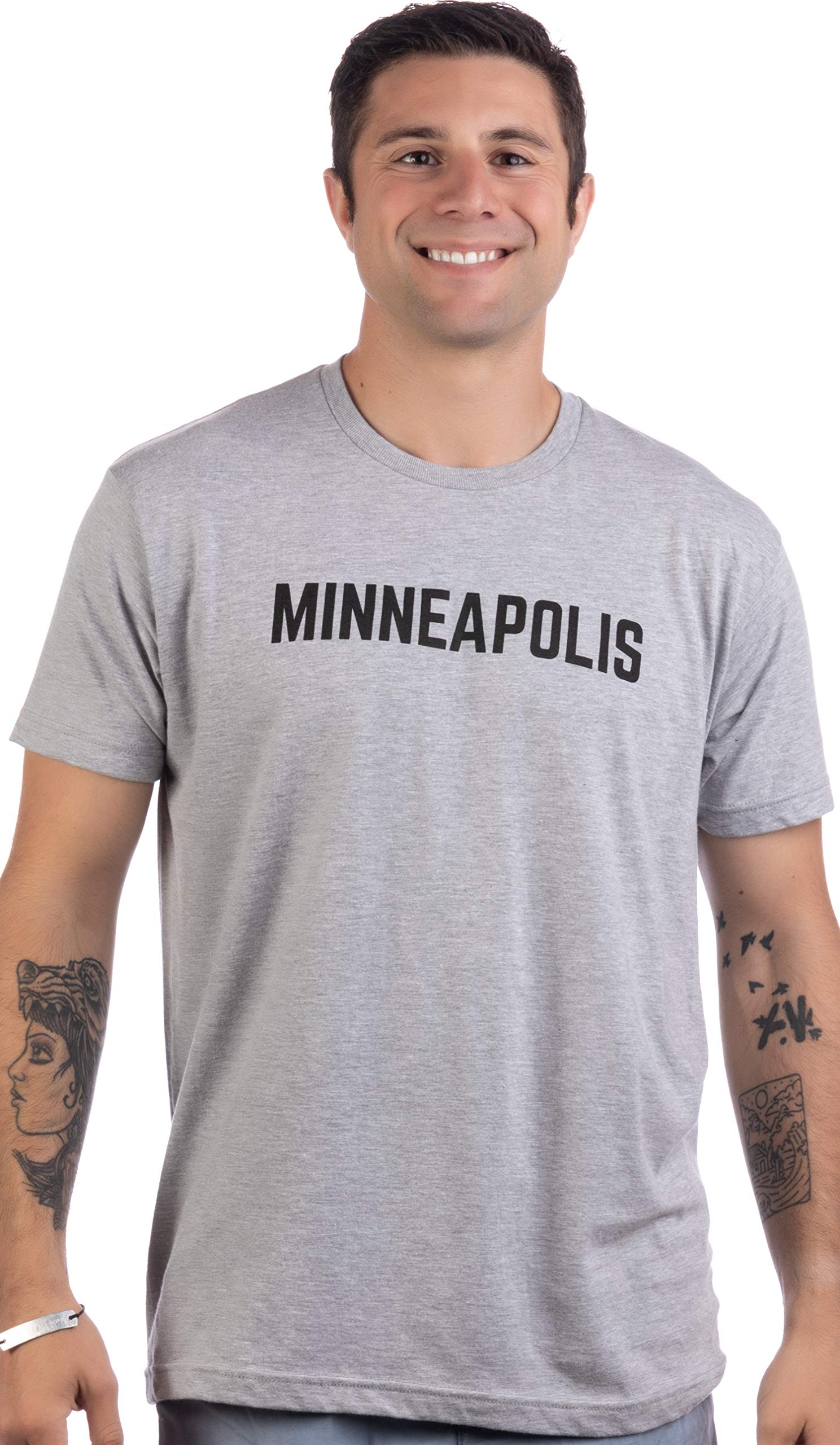 Classic Retro Minneapolis Minnesota T-Shirt - St. Paul City Grey Style Unisex Tee (Grey, Large) | Perfect for Travel Gifts & Casual Streetwear