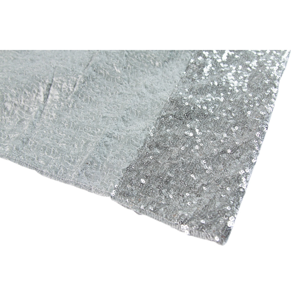 10ft x 52in Silver Sequin Drape Backdrop Panel - Perfect for Wedding Decor, Photo Booth Background & Party Decoration