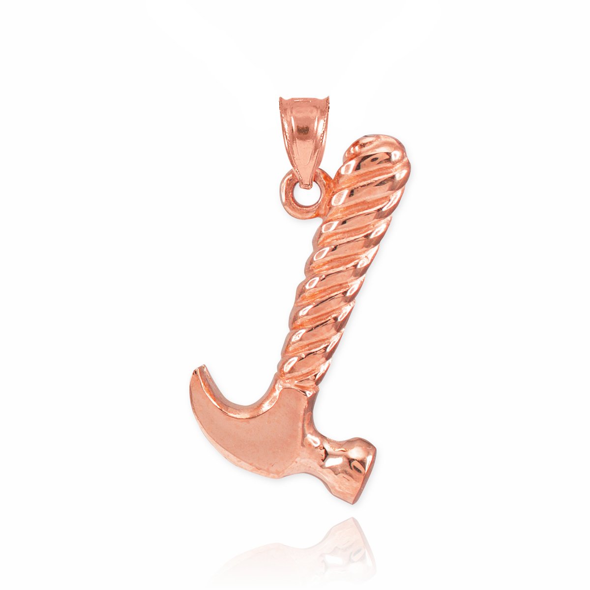 10k Rose Gold Hammer Charm Pendant Necklace for Women - Trendy Minimalist Jewelry Gift for Her - Perfect for Everyday Wear, Date Nights & Special Occasions