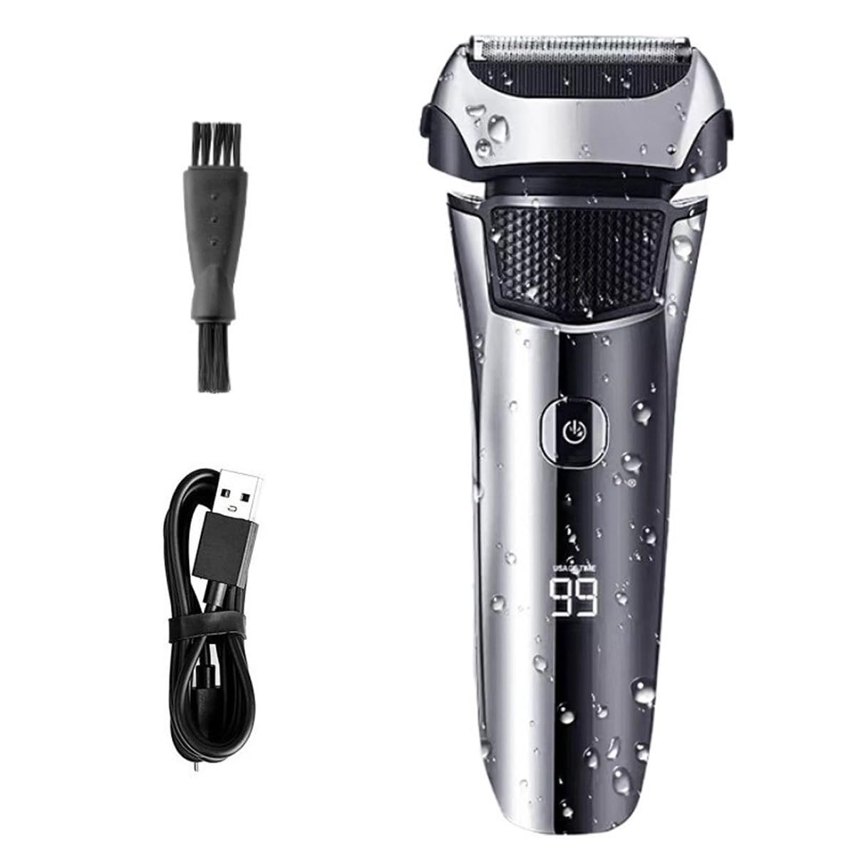 Best Electric Razors for Men - Rechargeable Wet & Dry Shaver with LCD Display, 3-Blade Beard Trimmer & Bald Head Shaver - Perfect for Travel, Home & Gym Use
