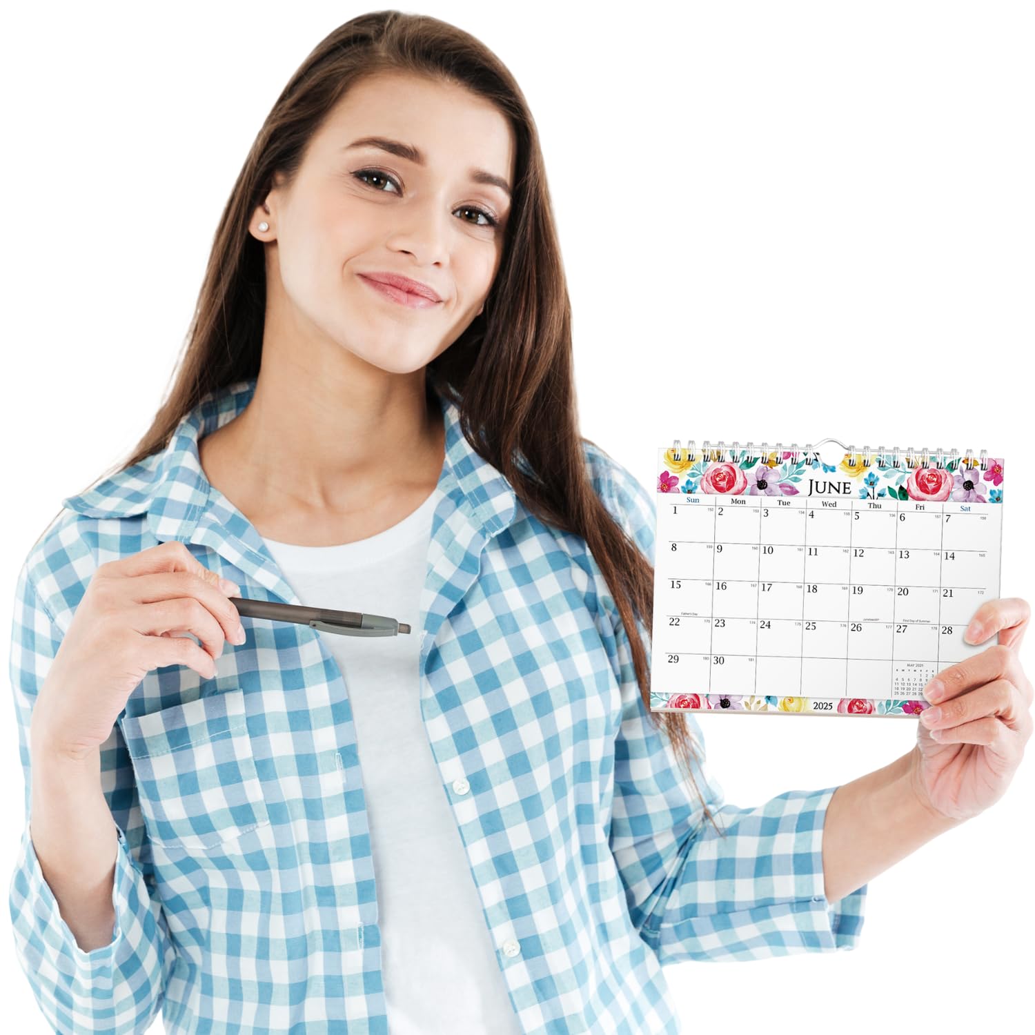 2025 Floral Wall Calendar 8x6 Inch - Mini Monthly Hanging Planner with Beautiful Flower Designs, Includes Stickers - Perfect for Home Office, Kitchen Fridge, Bulletin Board & Desktop Organization