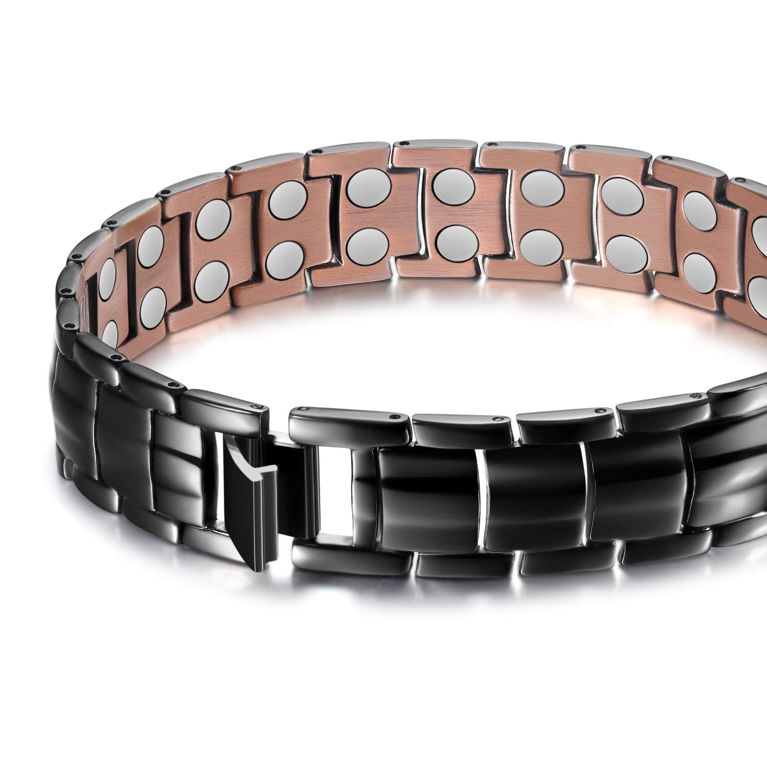Feraco Solid Copper Magnetic Bracelet for Men & Women - 99.99% Pure Copper, Hand-Forged with 3500 Gauss Magnets - Pain Relief & Improved Circulation for Arthritis & Joint Discomfort
