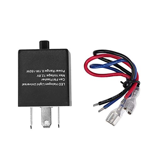 Akozon 3 Pin LED Flasher Relay - Adjustable Frequency Flashing Relay for Turn Signals & Emergency Lights - Perfect for Cars, Motorcycles, Trucks & DIY Automotive Projects