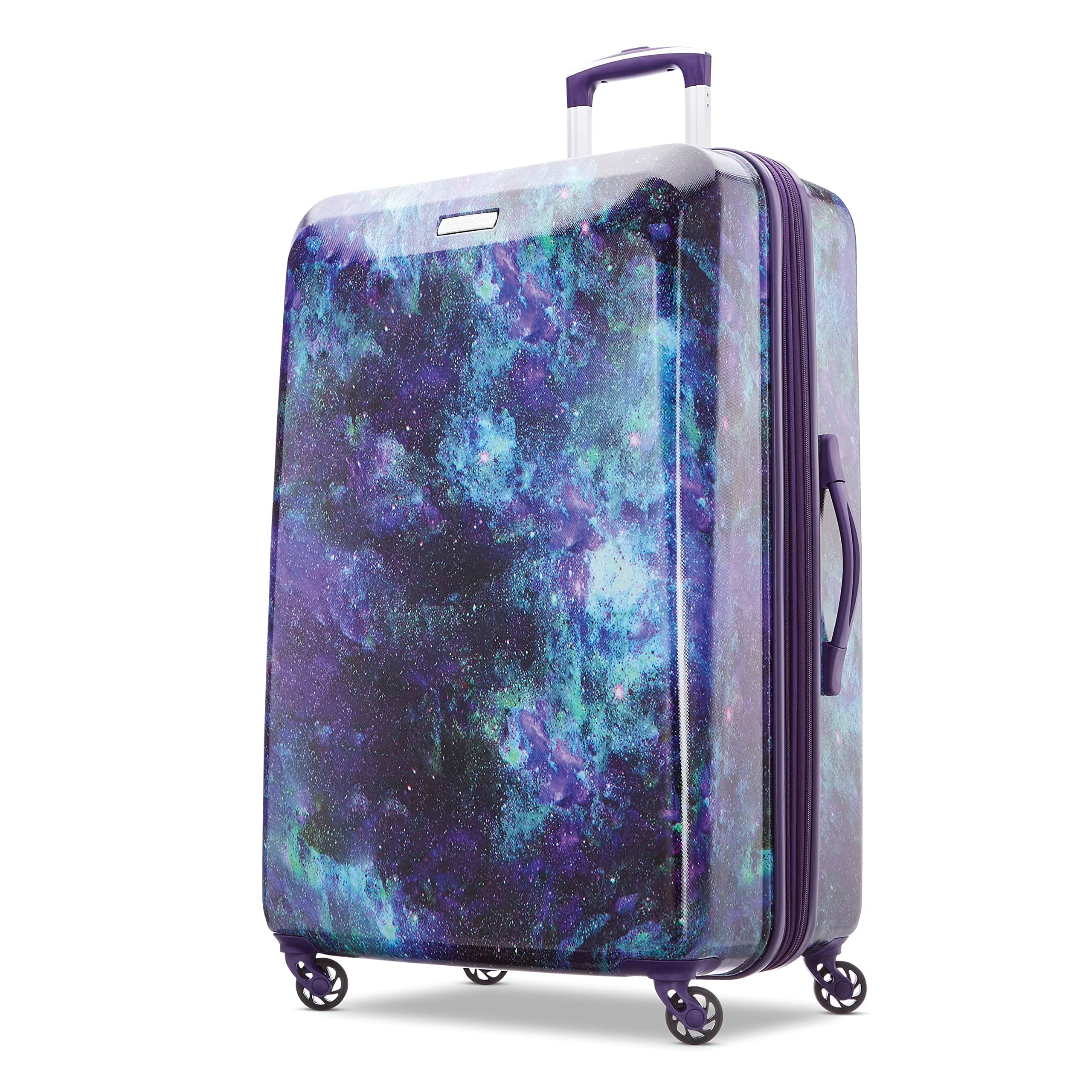 American Tourister Moonlight 28-Inch Hardside Expandable Luggage with 360° Spinner Wheels - Lightweight Checked Suitcase for Travel, Vacations & Business Trips (Cosmos Blue)