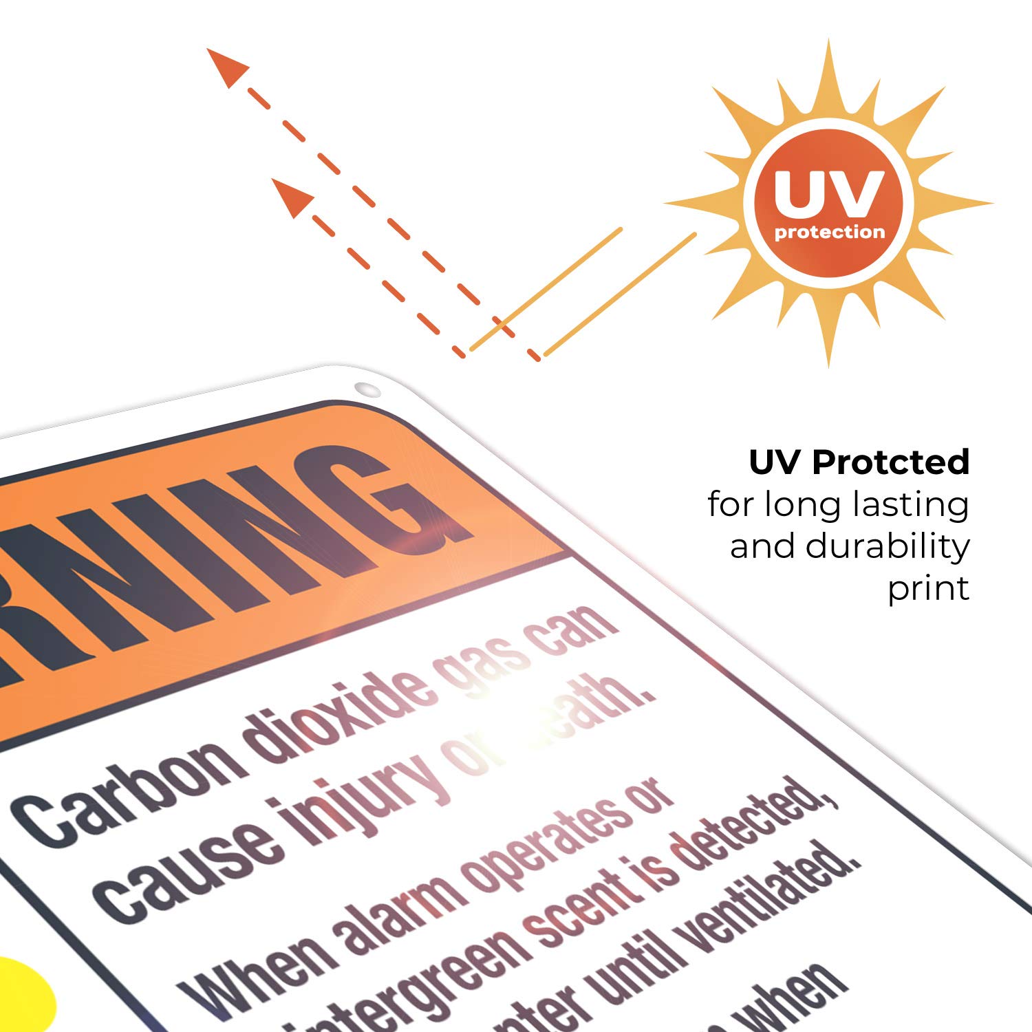 ANSI Warning Sign - Carbon Dioxide Gas Hazard May Cause Injury or Death | 10x7 Inch Rustproof Aluminum Sign | Fade-Resistant for Indoor & Outdoor Use | Made in USA | Ideal for Industrial Facilities, Laboratories & Confined Spaces