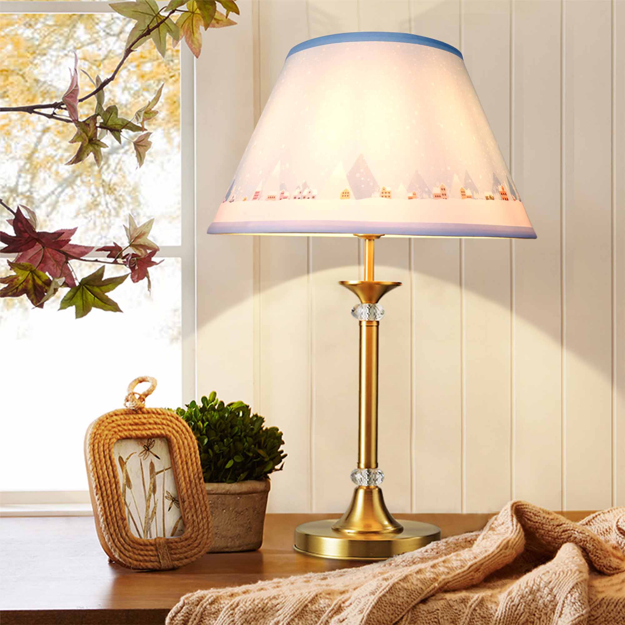Empire Style Round Lamp Shade Set of 2 - 7x13x7.8 Inches - Carro Home Collection Limited Edition - Perfect for Living Room, Bedroom & Dining Room Lighting Decor