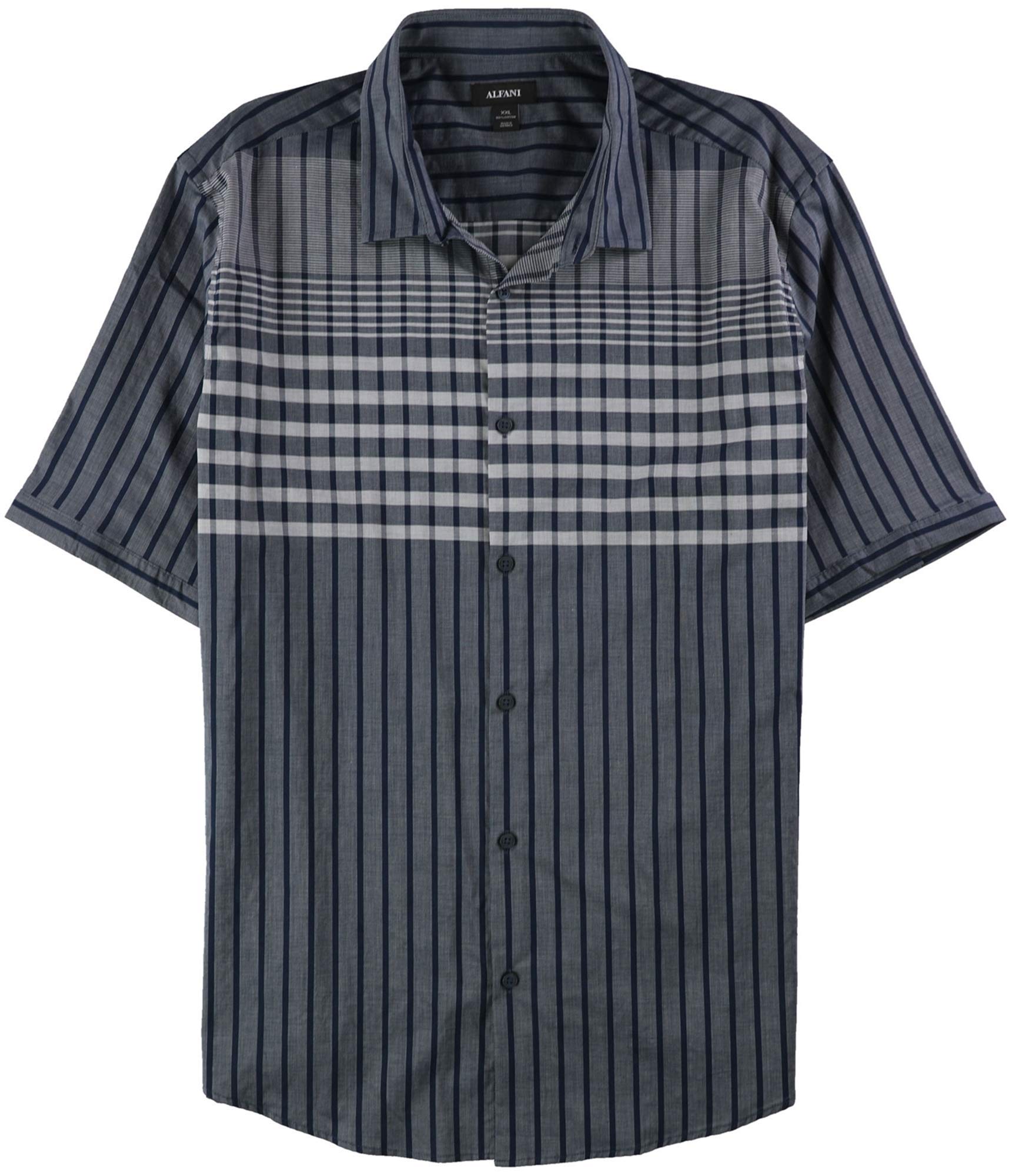 Alfani Men's Large Grid-Print Button-Up Shirt | Casual & Formal Wear | Office, Party & Date Night Outfit