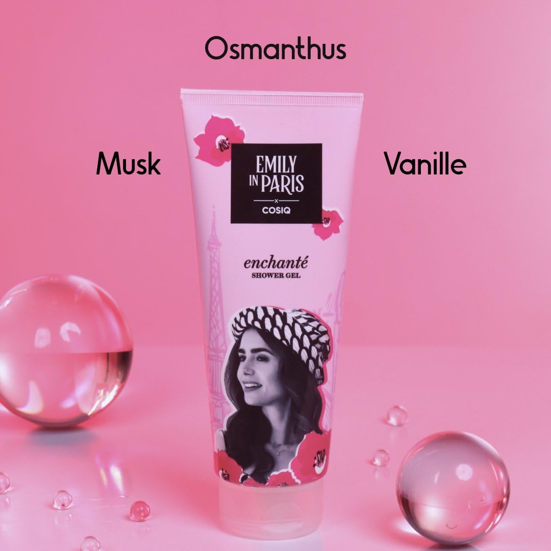 Cos-IQ Emily In Paris Body Wash for Women - Long Lasting Floral Woody Musk Scent | 24/7 Shower Fresh | Paraben Free & Soap Free Formula for Glowing Skin | 200ml | Perfect for Daily Shower, Spa Day & Gift Giving