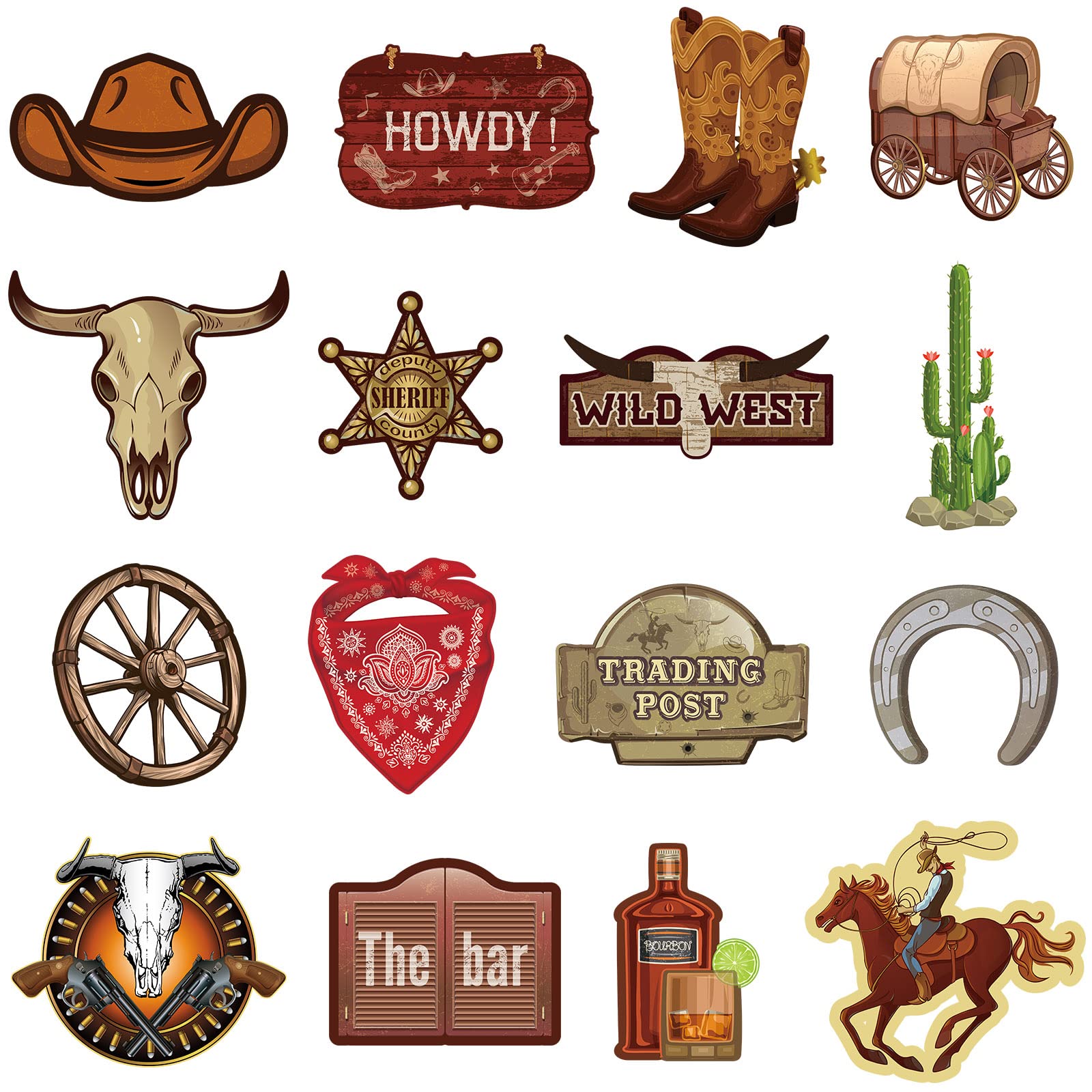 32-Piece Western Party Decorations Set - Cowboy Themed Party Favors, Wild West Cutouts & Country Decor for Birthday, Baby Shower & Western Theme Events