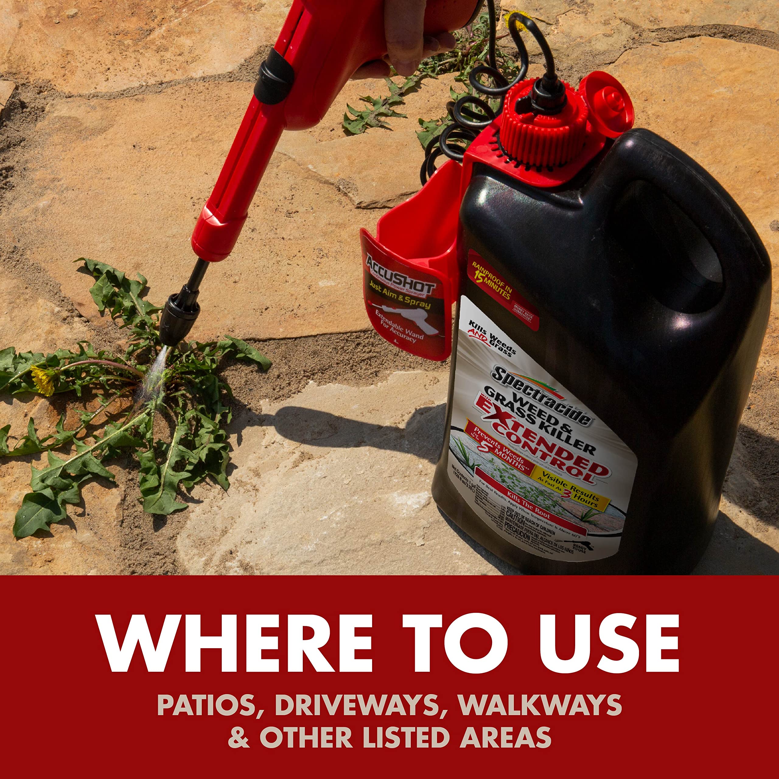 Spectracide Weed Killer for Lawns & Gardens - 1.3 Gallon (4 Pack) | Fast-Acting Herbicide for Crabgrass, Dandelions & Weeds | Outdoor Use on Driveways, Sidewalks & Flower Beds