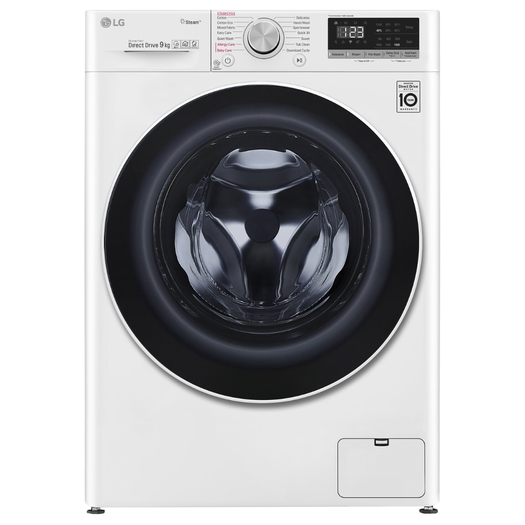 LG 9kg Front Load Washing Machine with Steam WV5 1409W - Energy Efficient, Quiet Operation - Perfect for Apartments, Laundry Rooms & Small Families