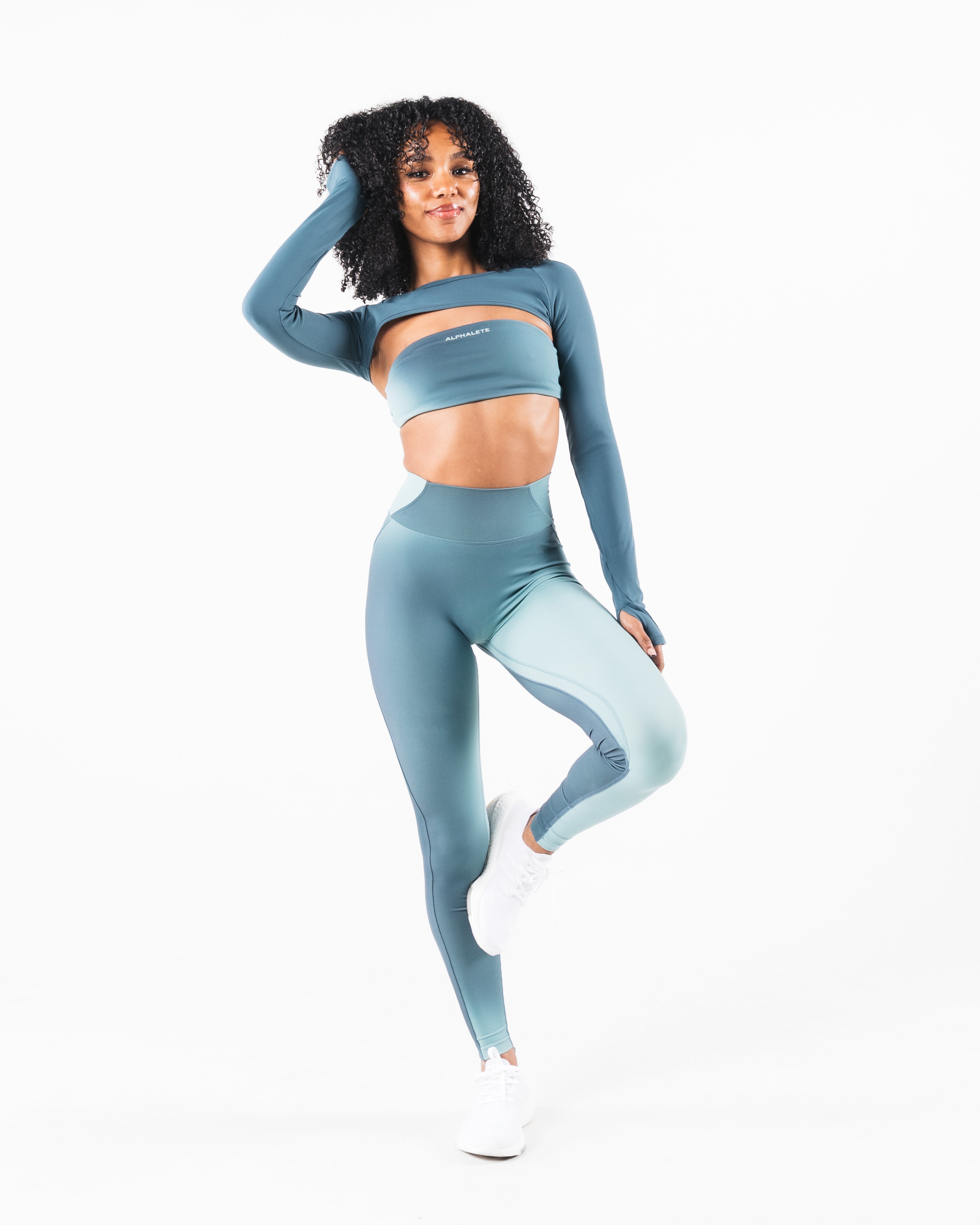 Aura Shrug Long Sleeve Top - Glacial Lake Blue | Women's Casual Wear for Fall & Winter | Perfect for Layering, Office, and Outdoor Activities