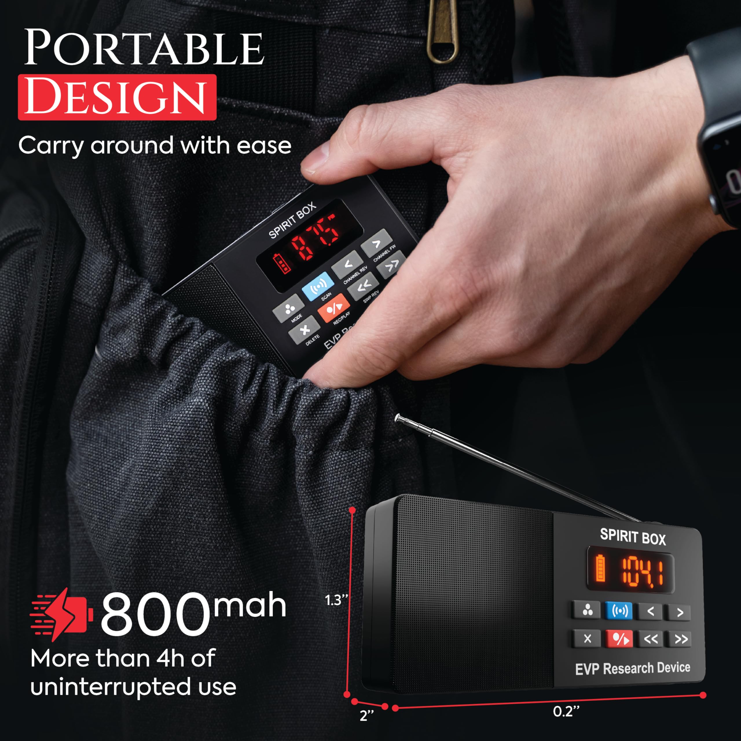 Spirit Box Ghost Hunting Equipment Kit with 32GB Micro SD & Flashlight — Portable EVP Recorder for Paranormal Investigations — Perfect for Ghost Hunting, Spirit Communication & Paranormal Research