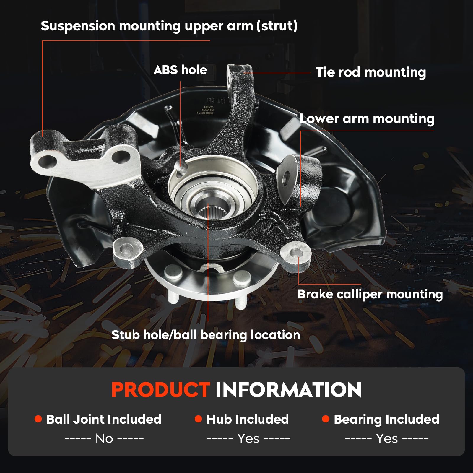 Front Steering Knuckle & Wheel Bearing Hub Assembly for Lexus ES350 2007-2012 & Toyota Camry 2007-2017 3.5L V6 - Right Passenger Side (Part #LK044, 686260, 686-260) - Perfect for Suspension Repair & Wheel Alignment