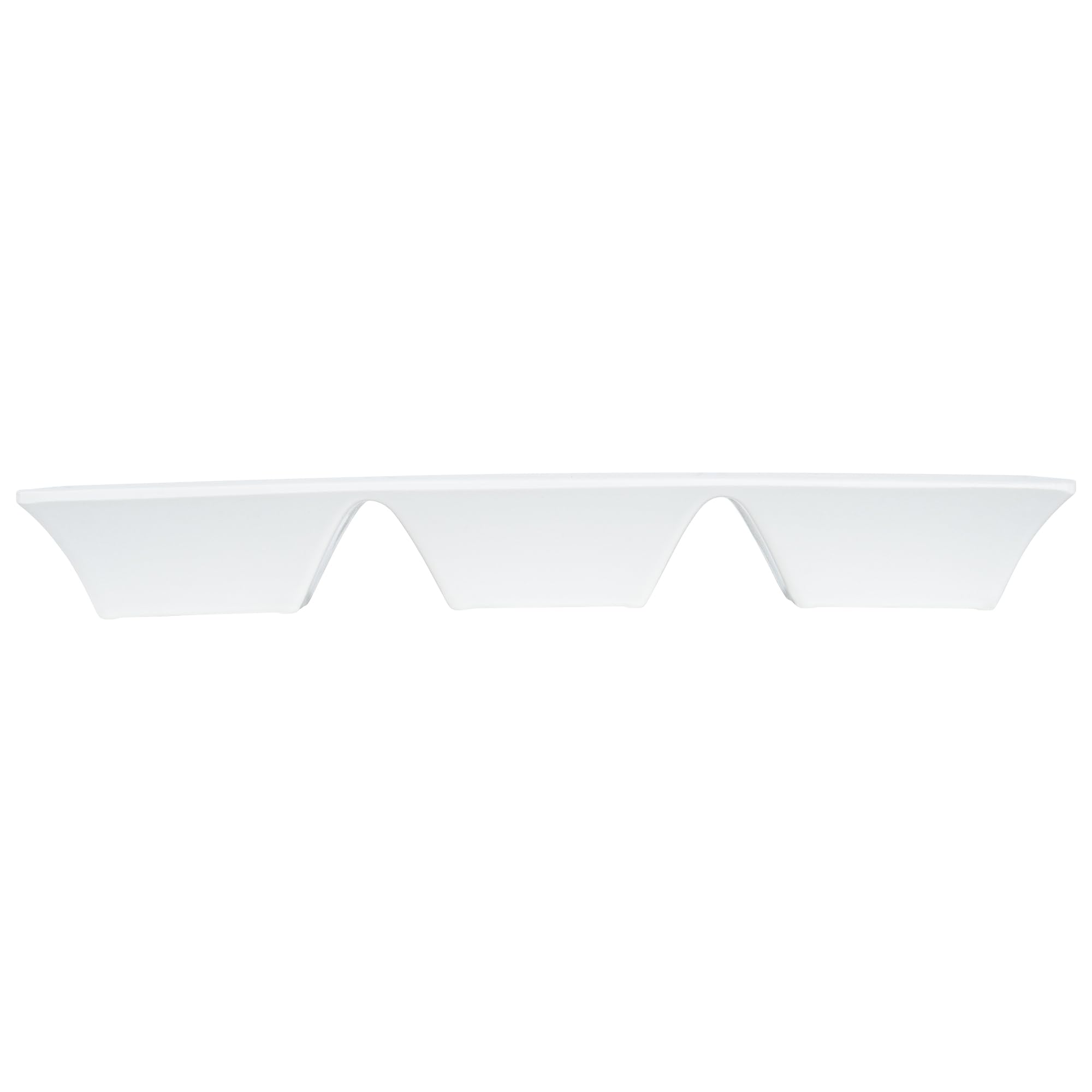 Voga 5 oz Square Melamine Serving Dishes - 3-Compartment Appetizer Plates for Dips, Snacks & Condiments | Party & Event Tableware | Durable White Restaurantware (Set of 10)