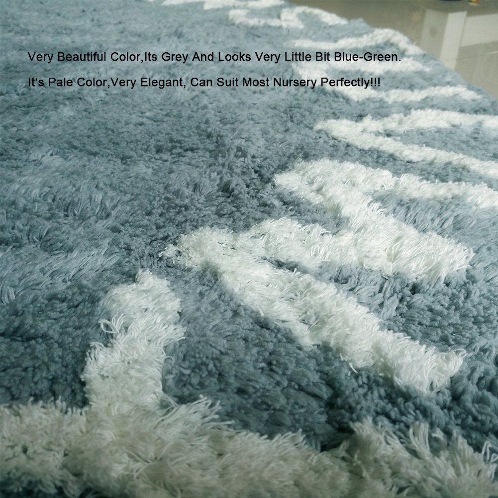 Habudda Soft Non-Slip Nursery Rug - ABC Alphabet Playroom Carpet for Baby Boys & Girls - 47