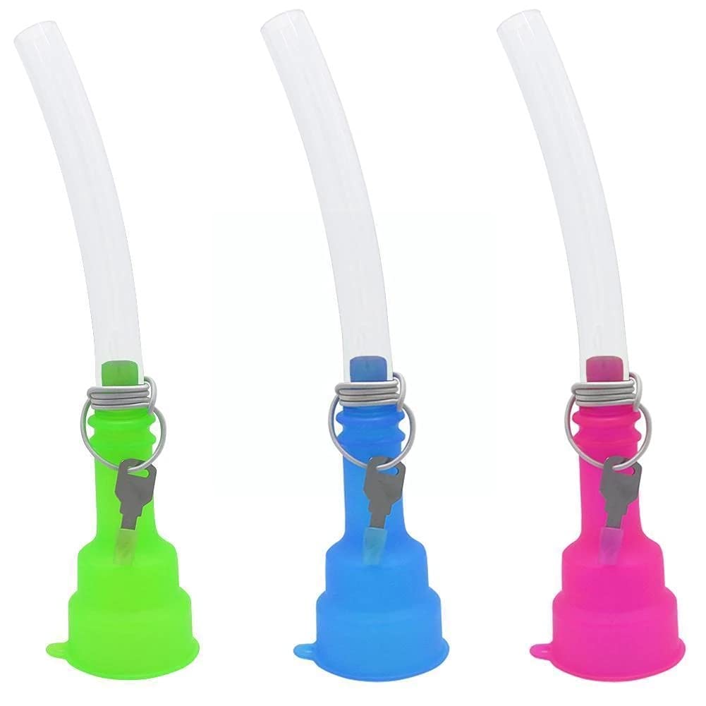 Portable Can Beer Snorkel Funnel Drinking Straw - Collapsible Pocket-Sized Design for Easy Storage - Fun Bar Party Drinking Game Accessory for House Parties, Bachelor Parties & Tailgating (Pink) - Perfect for Beer Pong, Drinking Games & Social Gatherings