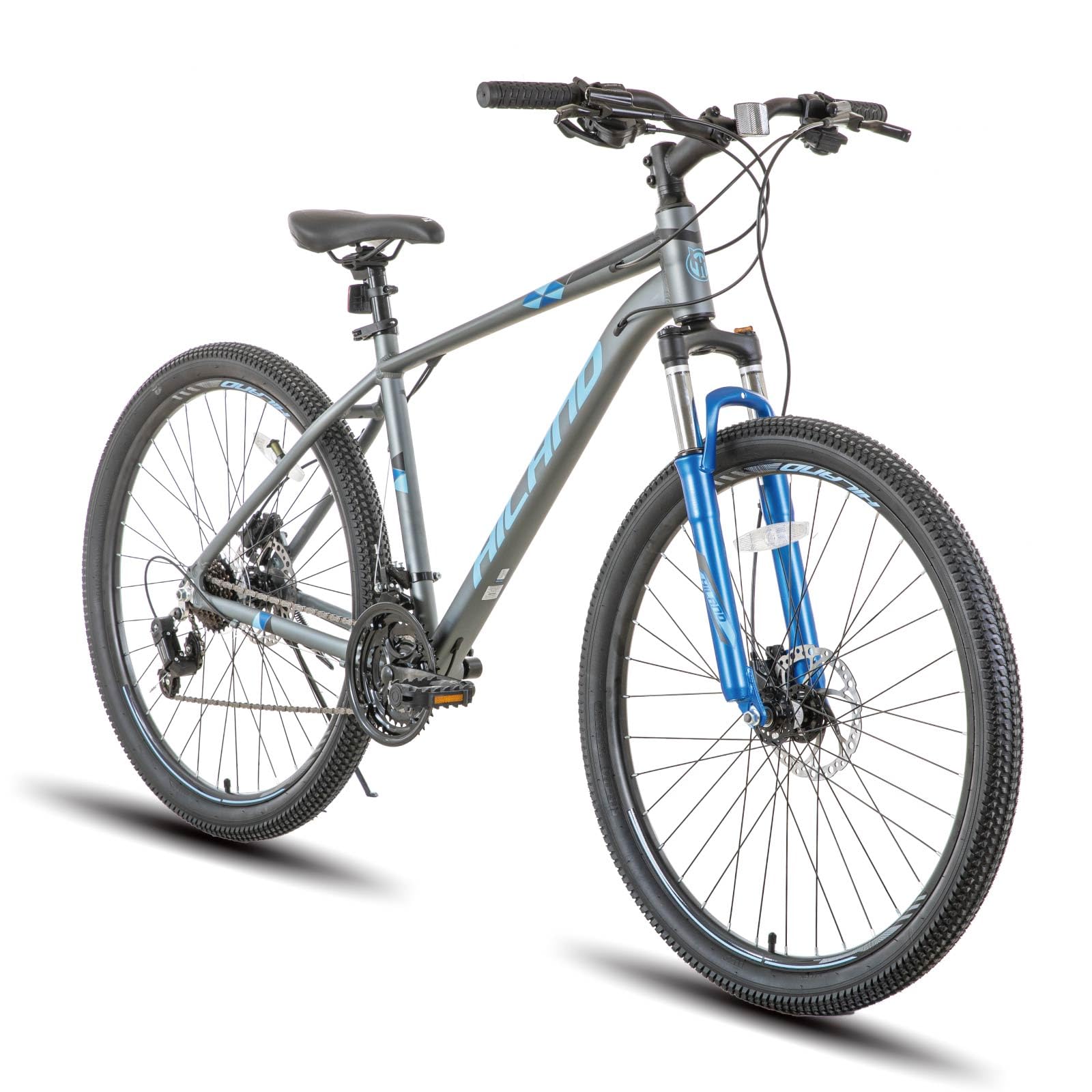 Hiland 27.5 Inch Mountain Bike for Adults - 21 Speed Gears, Aluminum Frame, Hydraulic Disc Brakes & Lock-Out Suspension Fork - Perfect for Men & Women - Ideal for Trail Riding, Commuting & Outdoor Adventures