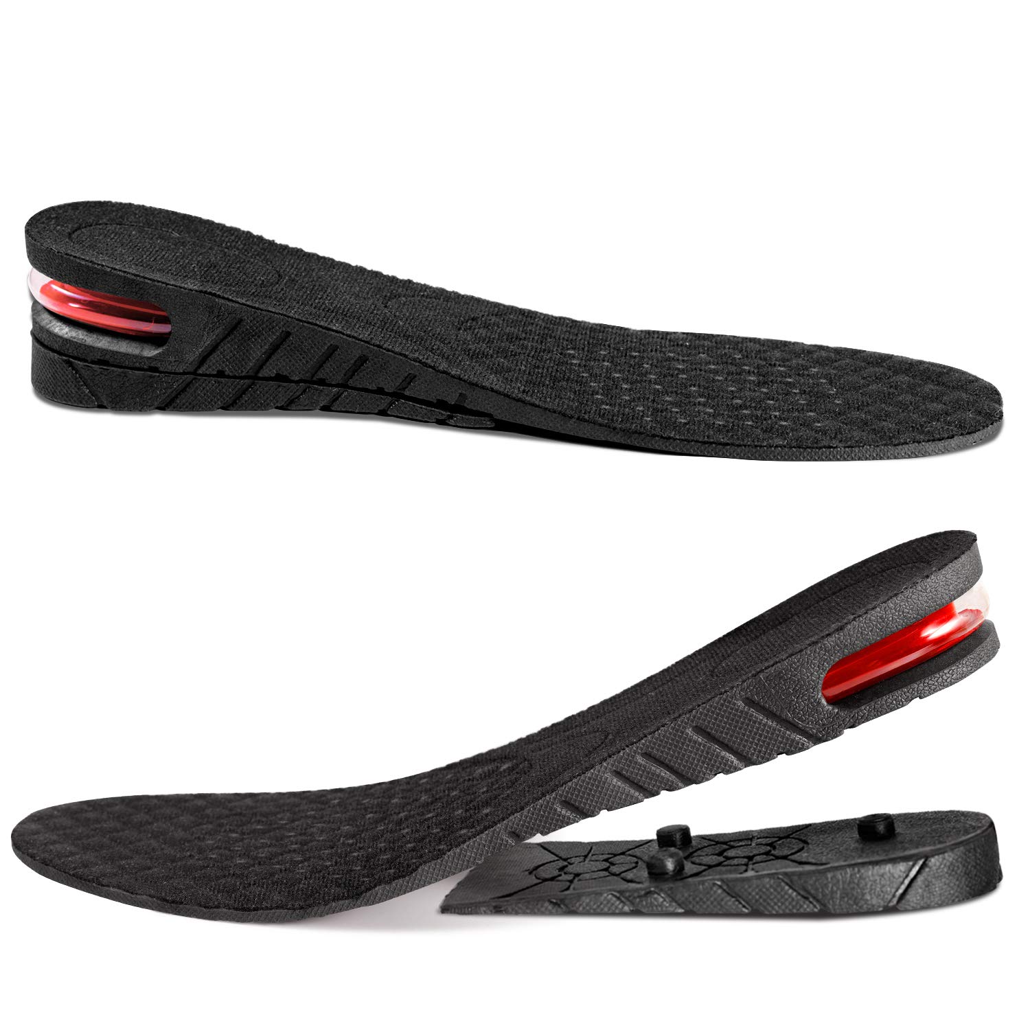 Men's & Women's Height Increase Insoles - Orthotic Air Cushion Heel Lifts (1.2-3.54 Inch Adjustable) for Dress Shoes, Boots & Sneakers - Comfortable Shoe Inserts for Daily Wear & Special Occasions