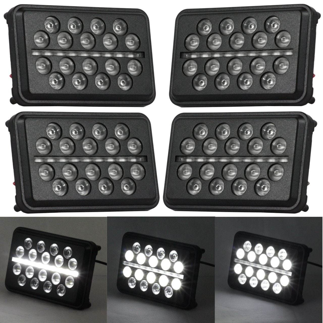 Eagle Lights 4x6 LED Slim Line Multi-LED Projection Headlights - High Performance Off-Road Lighting for Trucks, Jeeps & ATVs
