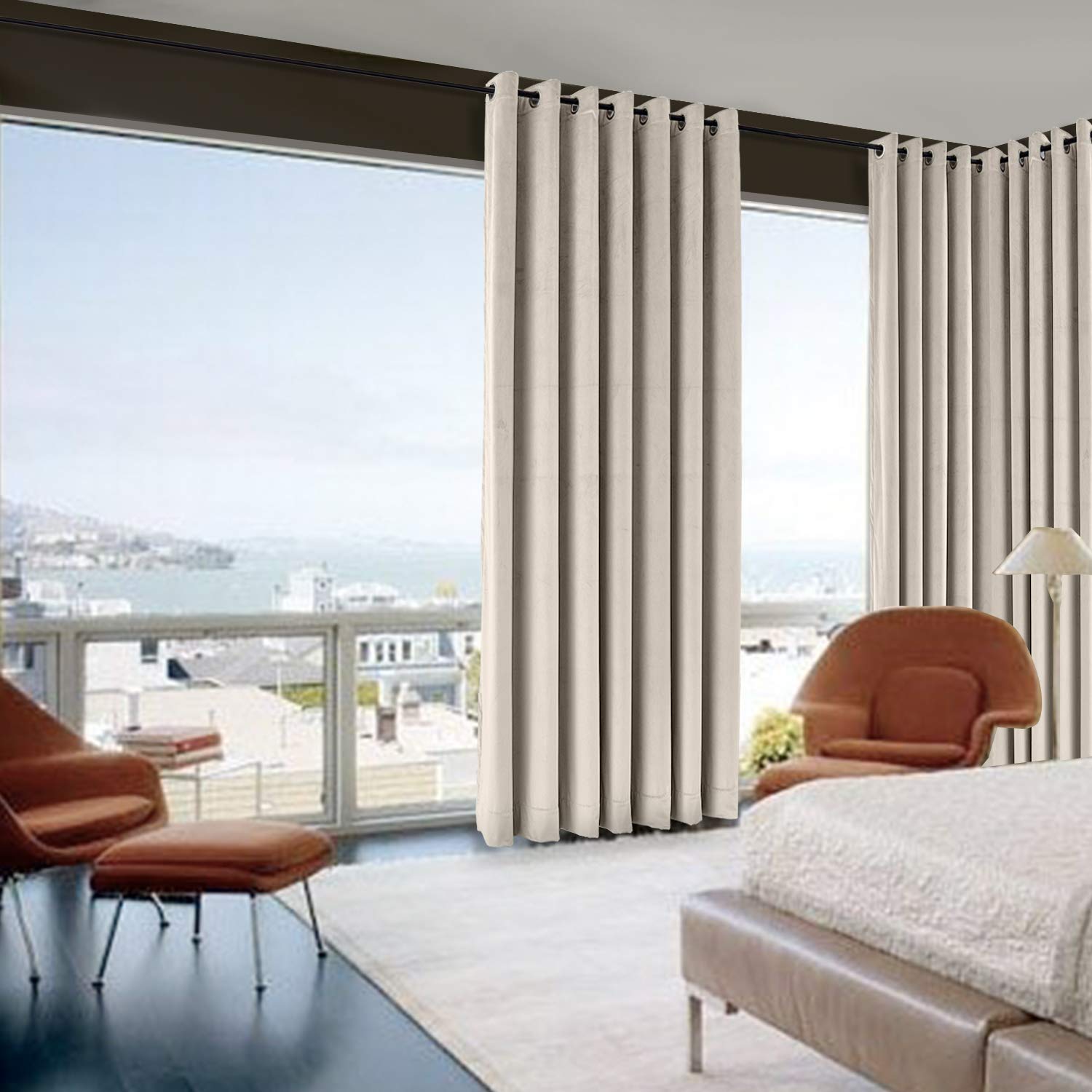 Premium Blackout Curtains - Thermal Insulated Velvet Grommet Window Drapes for Bedroom & Living Room (84x120 Inches, 1 Panel) - Noise Reducing, Room Darkening, Energy Saving for Better Sleep & Home Decor