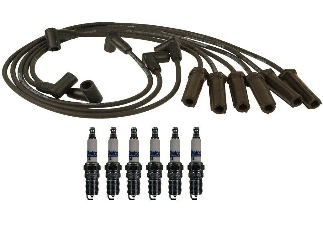 High-Performance Spark Plug Wire Set & 6 Rapidfire Spark Plugs Kit - Compatible with Buick 3.8L VIN K Engines | Perfect for Engine Tune-Ups & Performance Upgrades