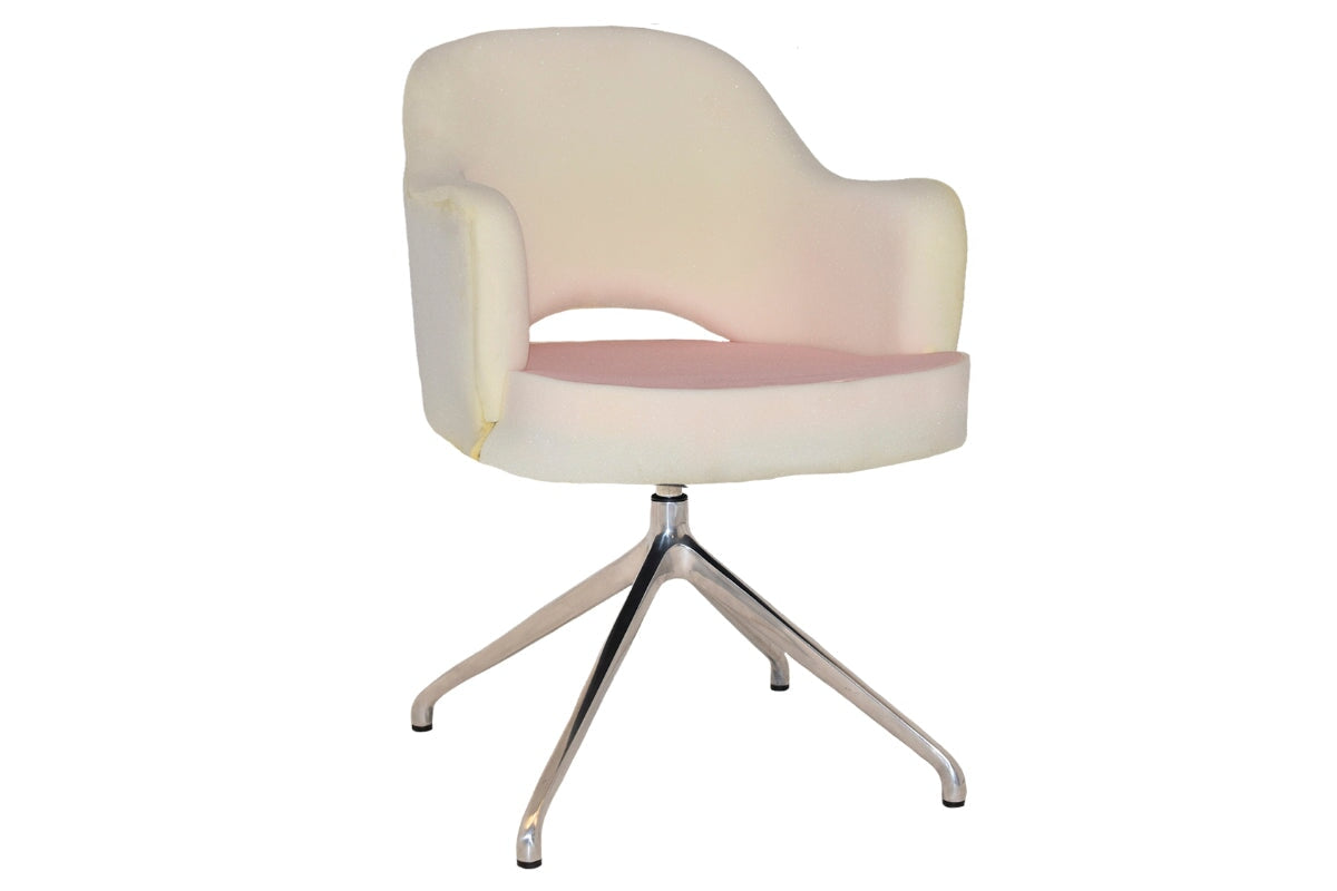 EZ Hospitality Cairo Indoor Armchair with Metal Base - Polished Aluminum Trestle for Living Room, Office, or Lounge Comfortable Seating