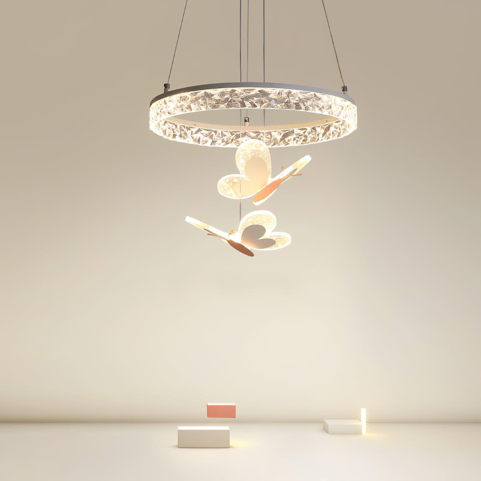 Cartoon Butterfly Acrylic Pendant Light - Whimsical Kids Room Decor, Nursery Lighting, Bedroom Ceiling Lamp for Girls & Boys - Perfect for Children's Bedrooms, Playrooms & Birthday Party Decorations