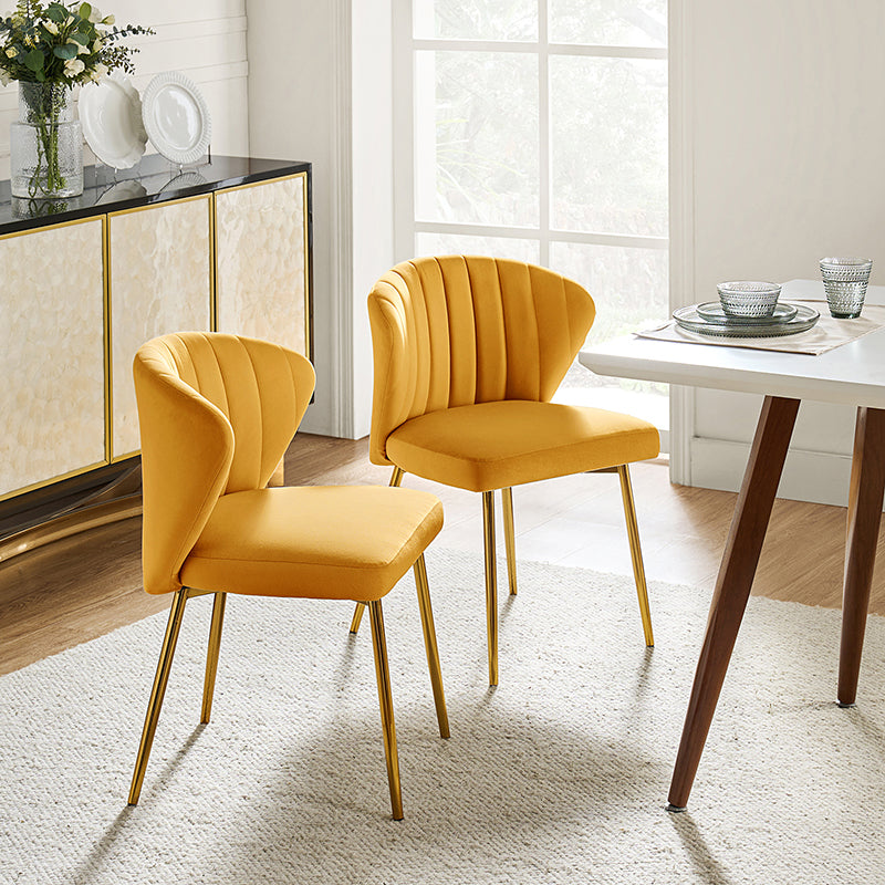 Aruna Side Chair Set - Modern Dining Chairs for Kitchen, Living Room & Office - 2-Piece Wooden Accent Chairs with Cushion - Perfect for Small Spaces, Breakfast Nook & Home Decor