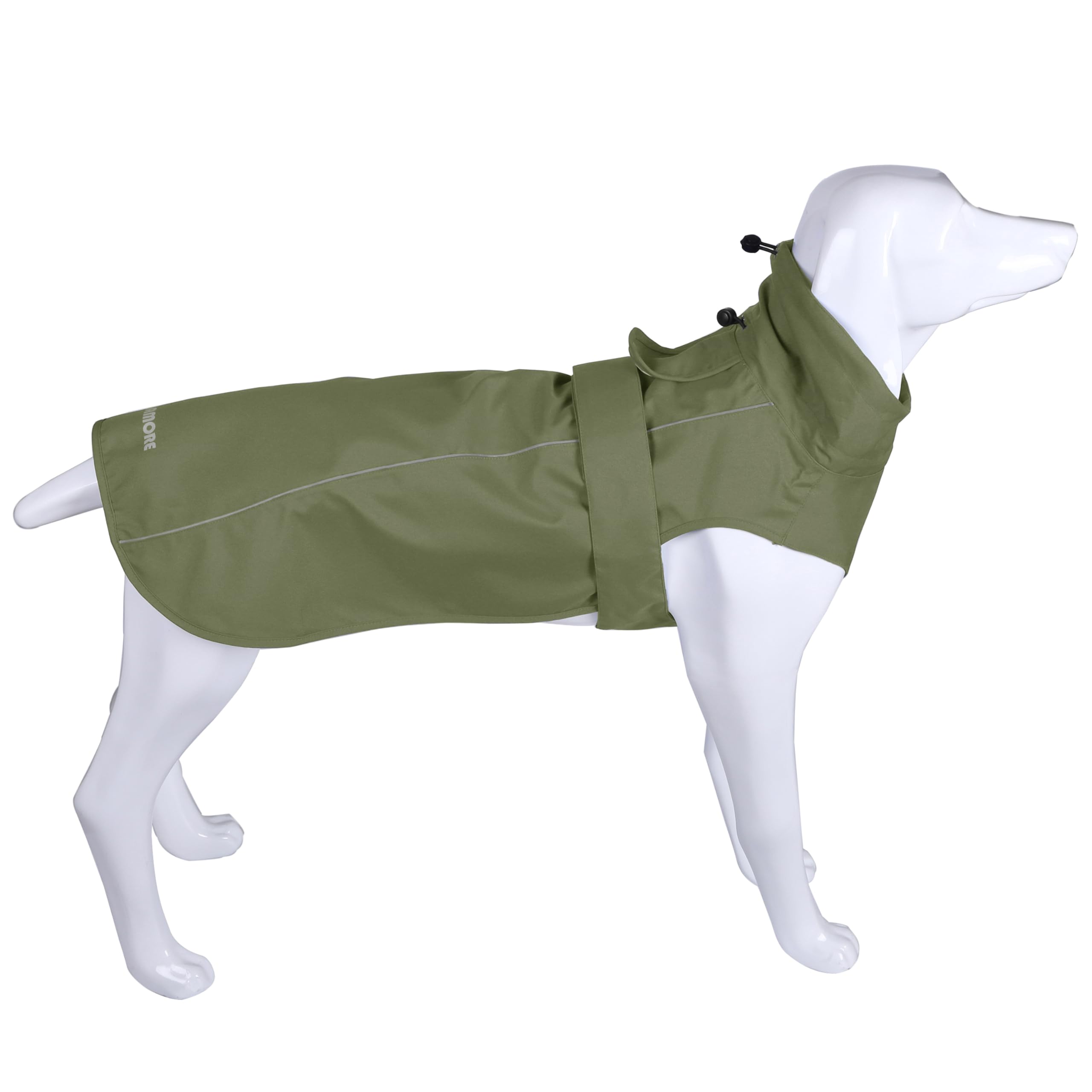 Waterproof Adjustable Dog Raincoat - Lightweight Reflective Pet Jacket for Small, Medium & Large Dogs (Army Green, X-Small) - Perfect for Outdoor Walks, Hiking & Rainy Day Protection