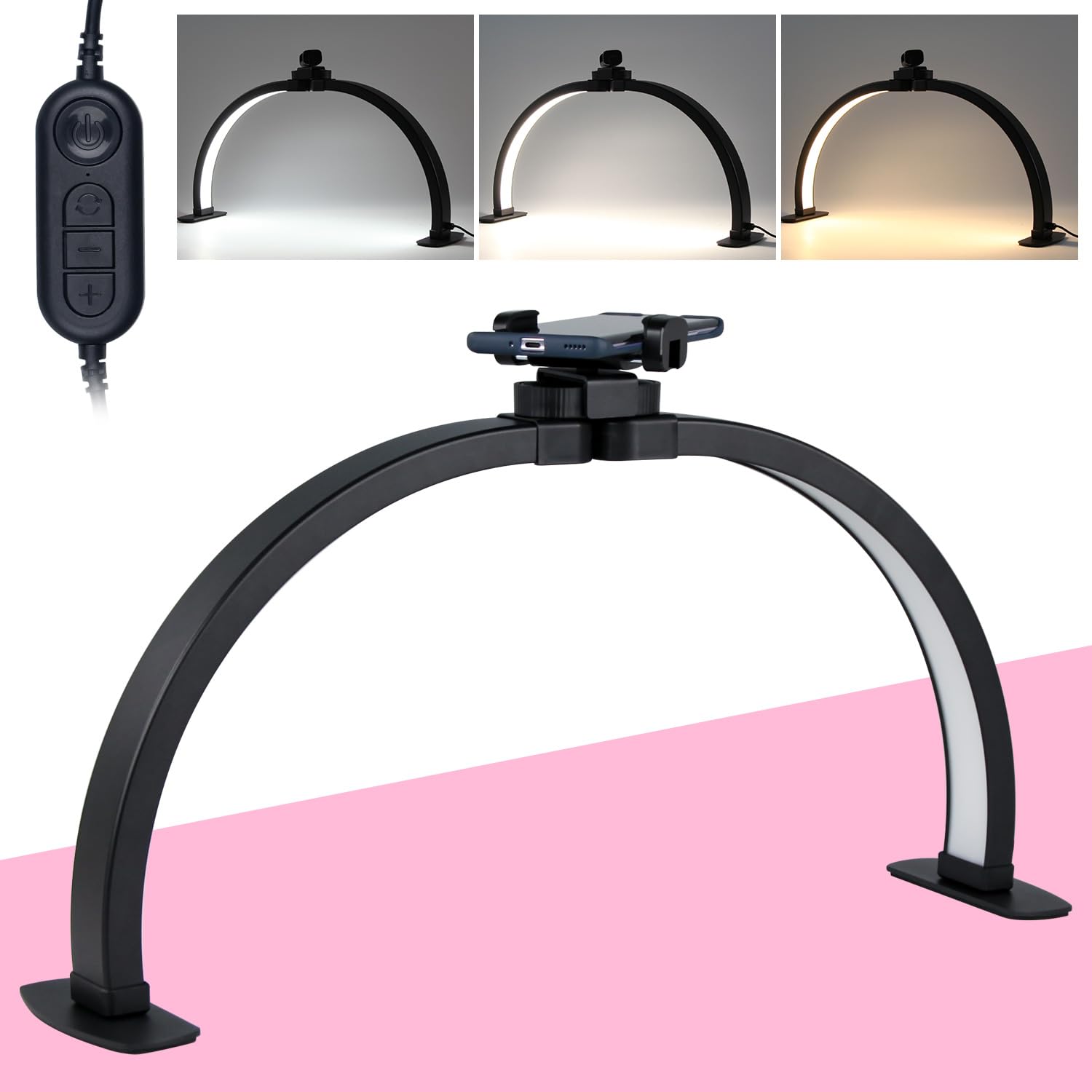 Professional Foldable UV Nail Lamp for Manicure & Eyelash Extensions - 3 Adjustable Light Settings, Portable Desk Light (23x11.5 Inch, Black) | Perfect for Home Salons, Nail Artists & DIY Beauty Care