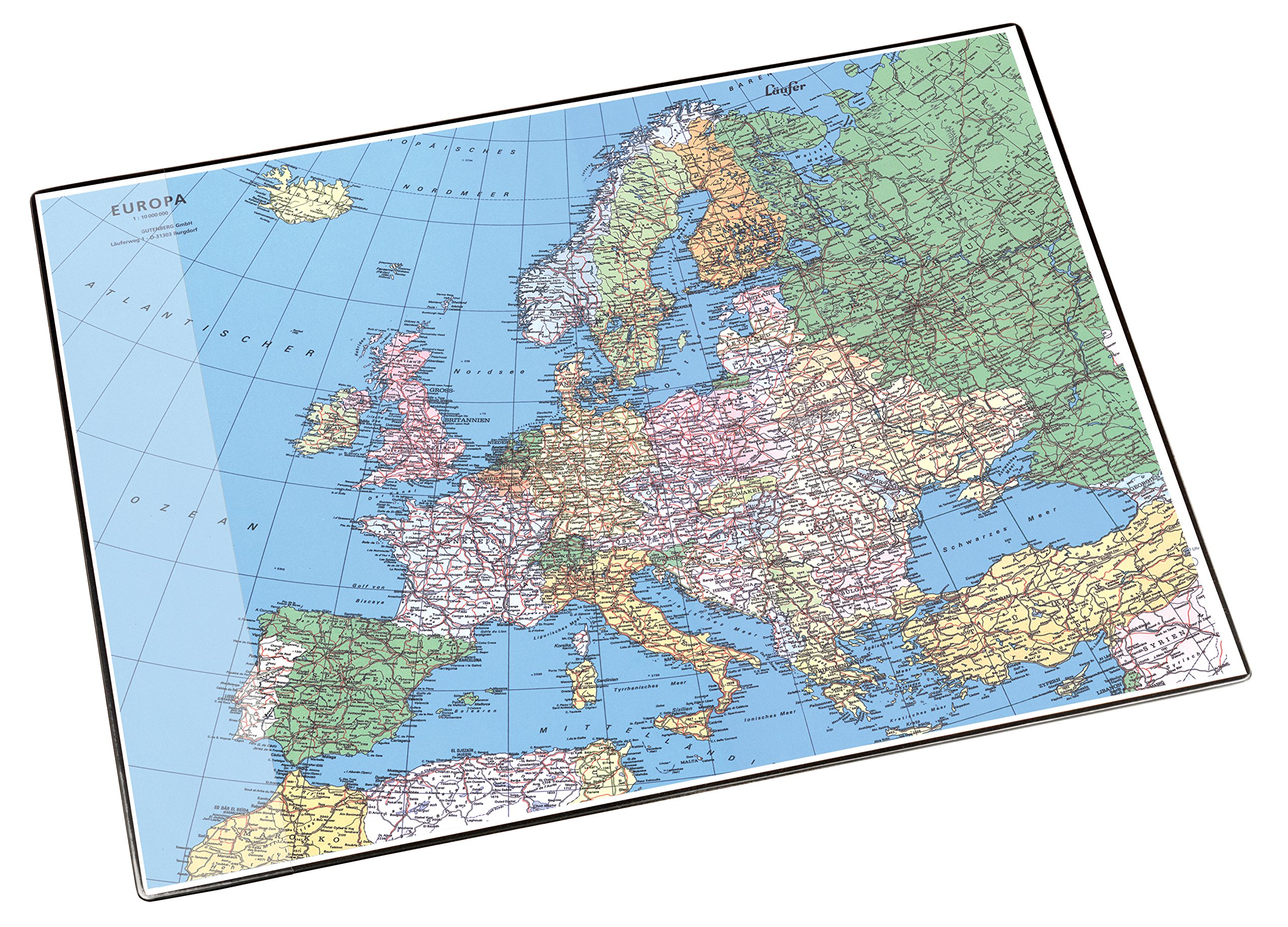 Large 40x53cm Europe Map Desk Pad - Non-Slip Mouse Pad & Writing Surface for Office, Home, Gaming (German Language) - Perfect for Workstations, Study Desks & Home Offices