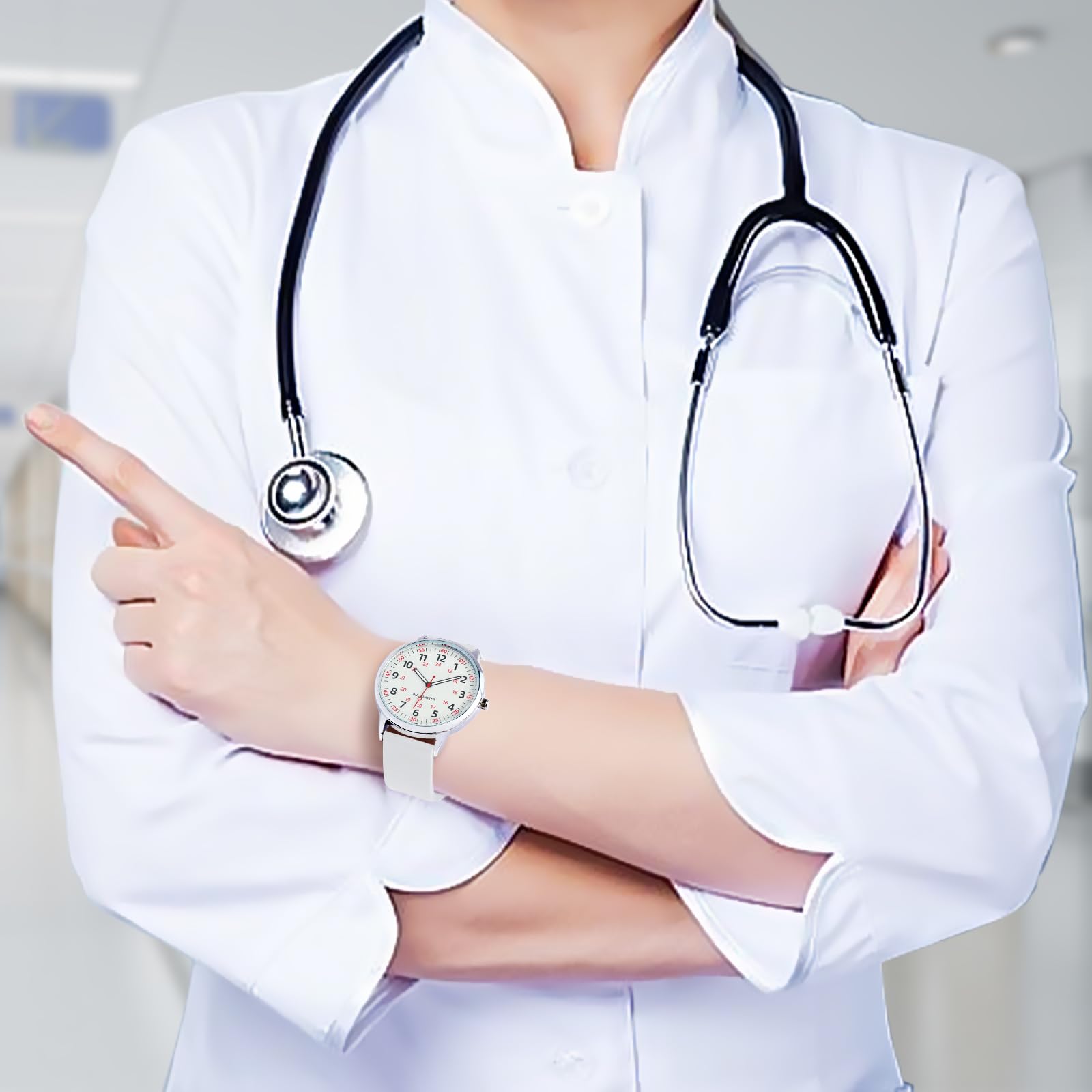Nurse Watch for Women - Easy Read Dial, Silicone Band, Water Resistant | Perfect for Medical Shifts & Daily Use