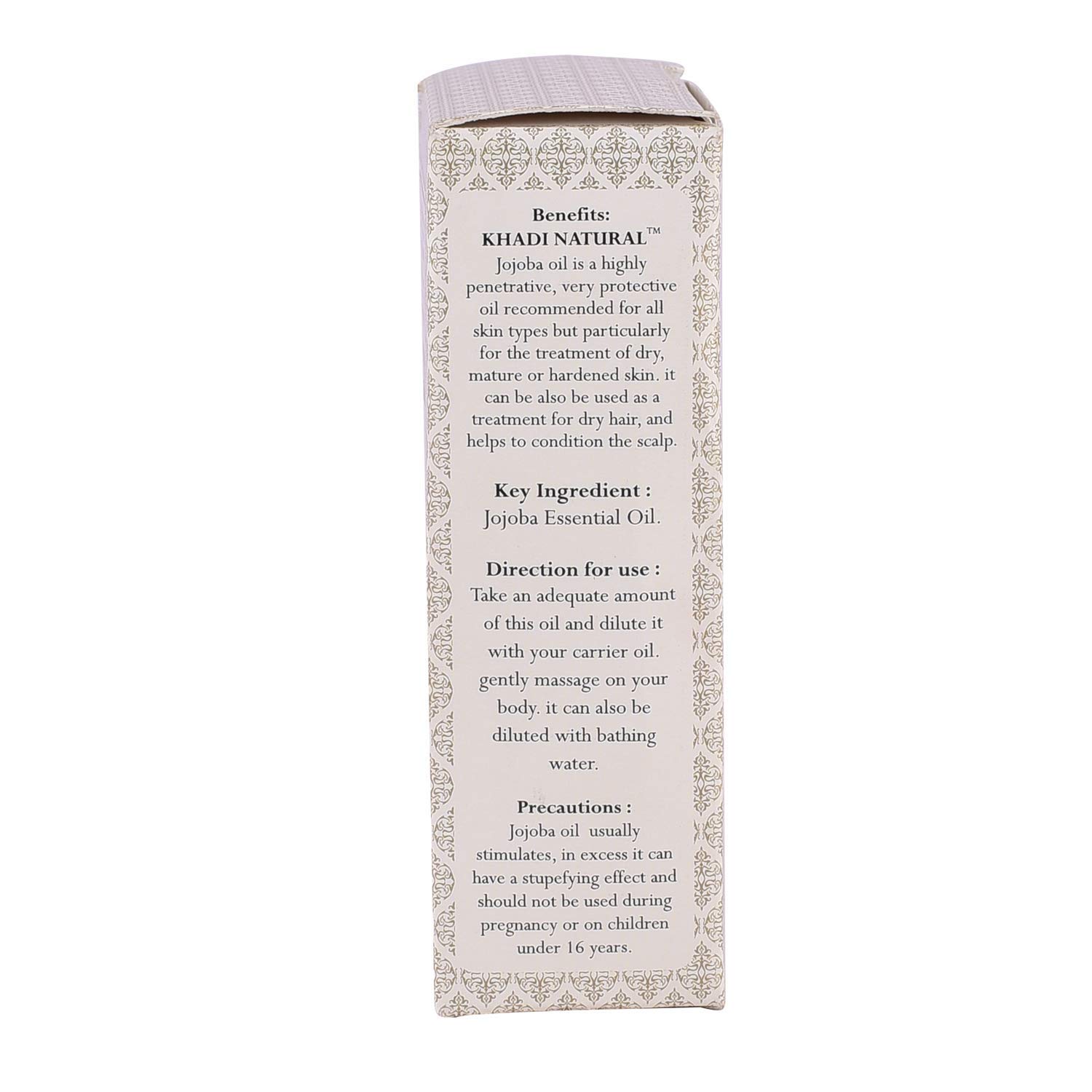KHADI NATURAL 100% Pure Jojoba Essential Oil, 10ml - Hydrating & Nourishing for Skin & Hair Care, DIY Beauty Recipes