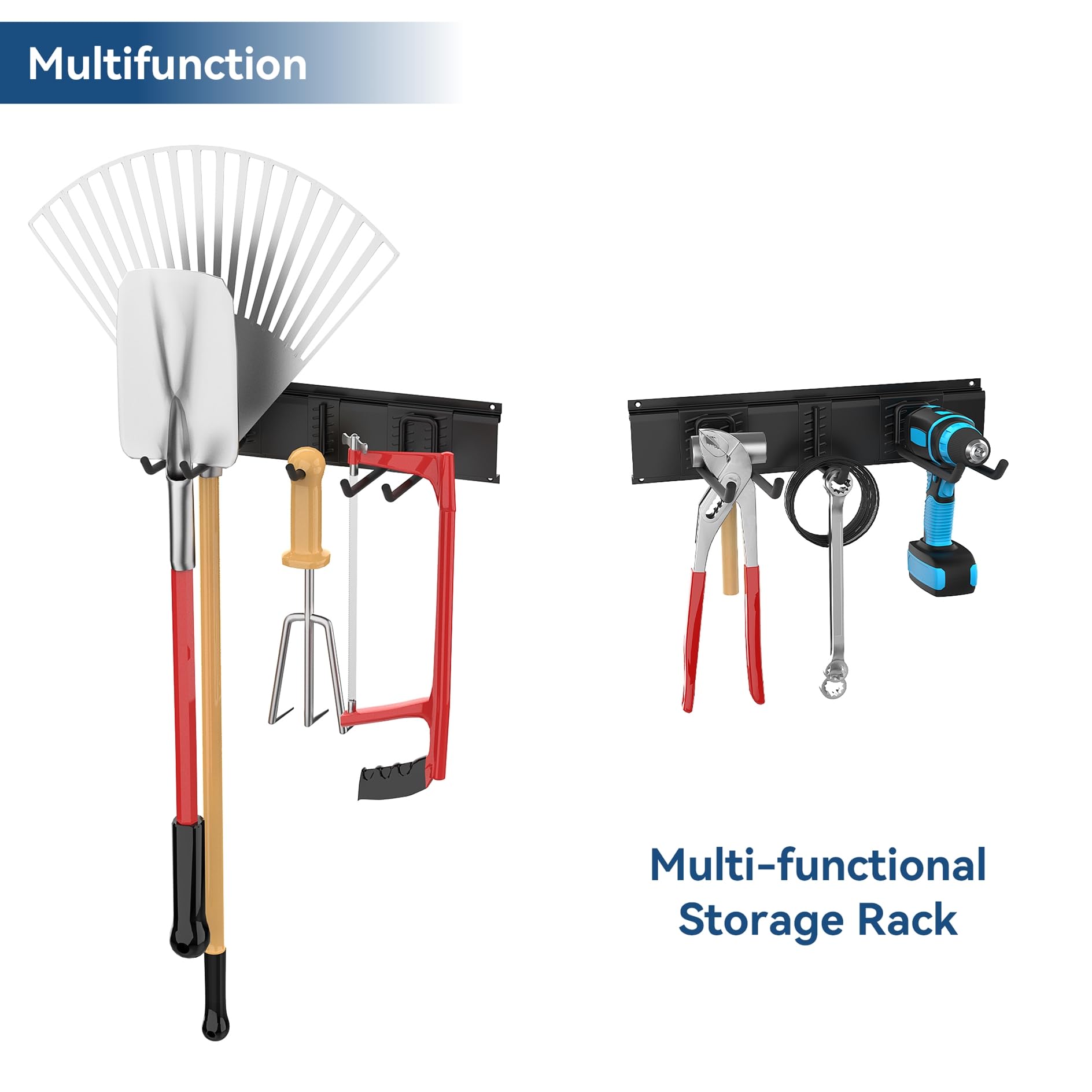 Heavy Duty Ski Wall Rack - Garage Storage Organization System for 2 Pairs of Skis & Snowboards - Wall Mount Hanger Holds Up to 100lbs - Perfect for Home, Shed & Garage Organization