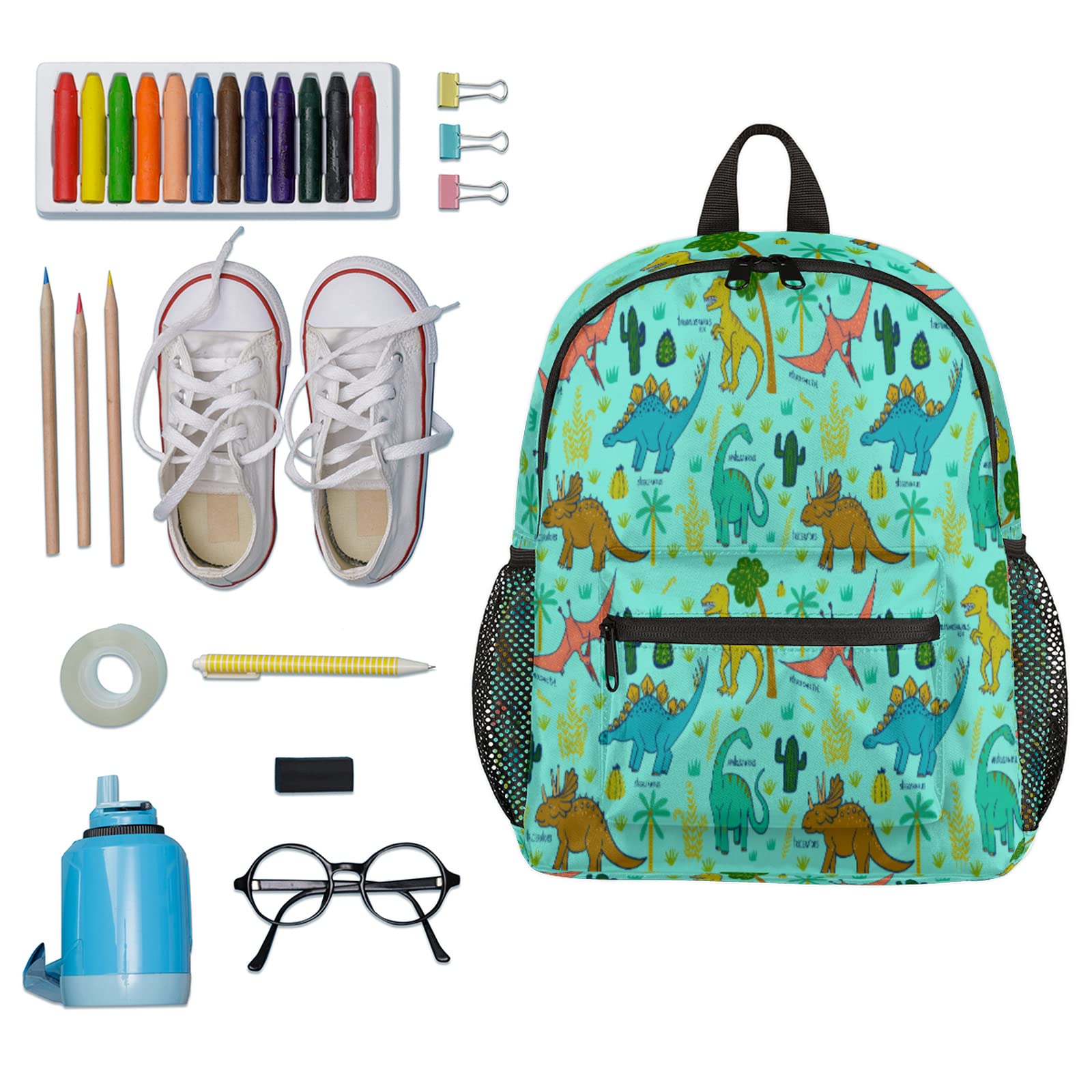 Pardick Cute Dinosaur Kids Backpack - Lightweight School Bag for Boys & Girls with Adjustable Chest Strap | Perfect for Kindergarten, Elementary School, Daycare & Travel | Dinosaur-Themed Toddler Backpack for Daily Use & Outdoor Adventures