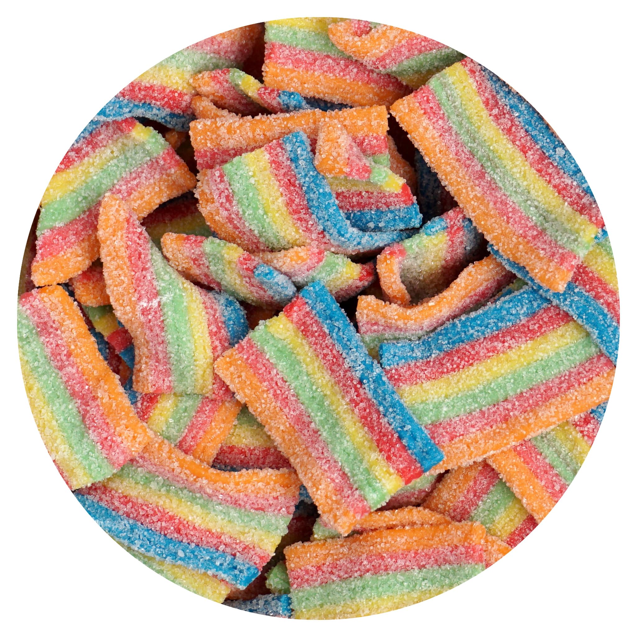 Rainbow Sour Belt Bites - 1 Pound Bulk Gummy Candy by The Hampton Popcorn & Candy Company | Sour & Sweet Chewy Candy Belts | Perfect for Parties, Movie Nights & Candy Buffets