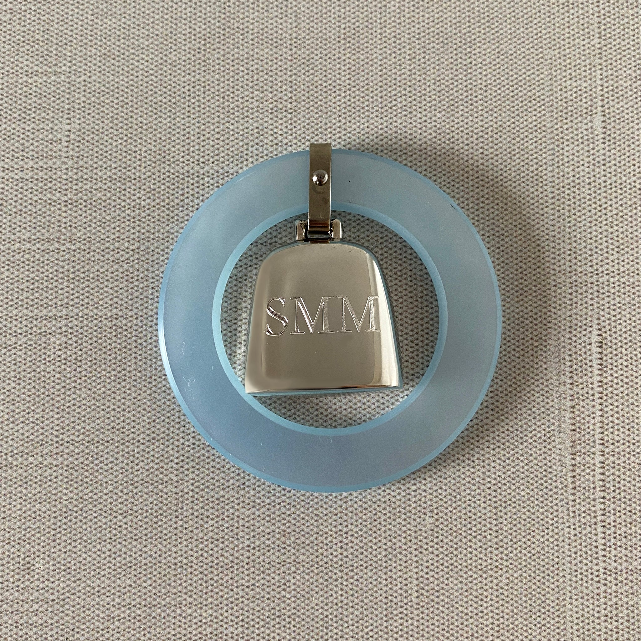 Blue Teething Ring for Babies - Silver Baby Rattle Toy | Soothing Gum Relief & Sensory Development for Infants | Perfect for Teething, Playtime & Early Learning